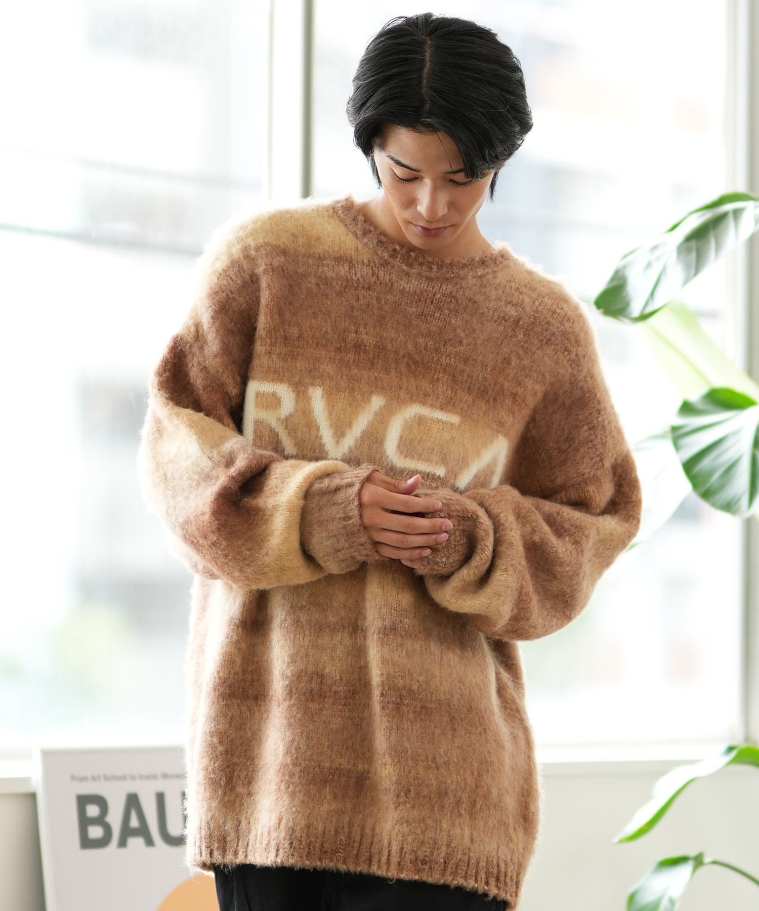 RVCA ルーカ セーター メンズ ニット クルーネック グラデーション ルーズシルエット BE042-651(BES0-S)