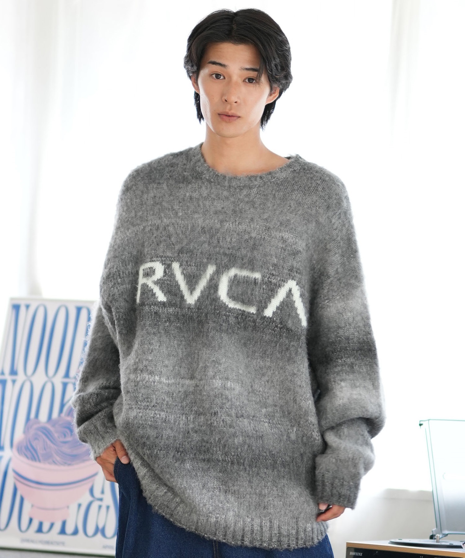 RVCA ルーカ セーター メンズ ニット クルーネック グラデーション ルーズシルエット BE042-651(BES0-S)