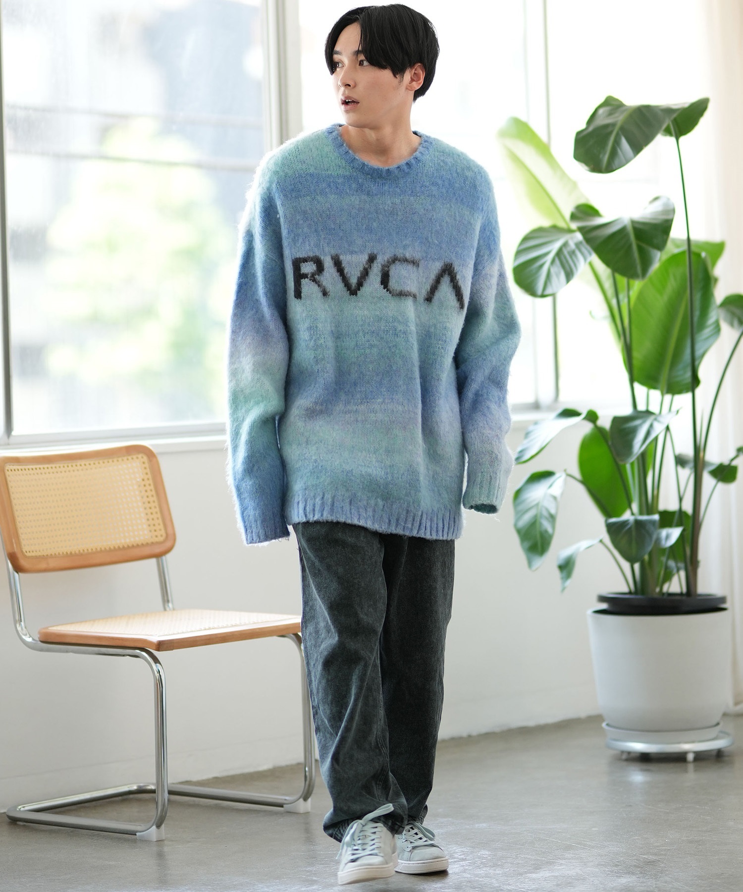 RVCA ルーカ セーター メンズ ニット クルーネック グラデーション ルーズシルエット BE042-651(BES0-S)