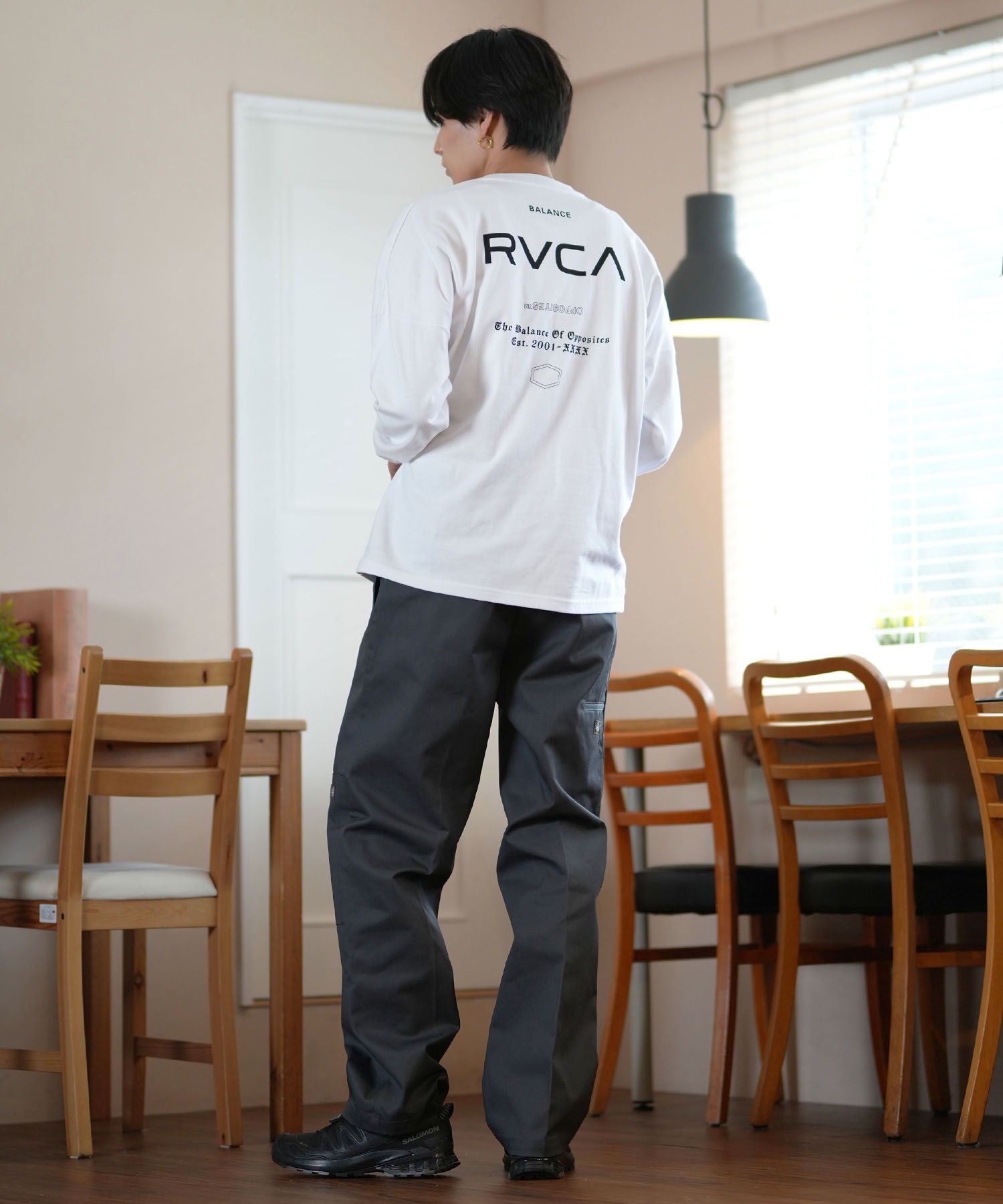 RVCA ルーカ 長袖 Tシャツ メンズ XXX LT バックプリント ルーズシルエット ムラサキスポーツ限定 BE042-P08(WHT-S)