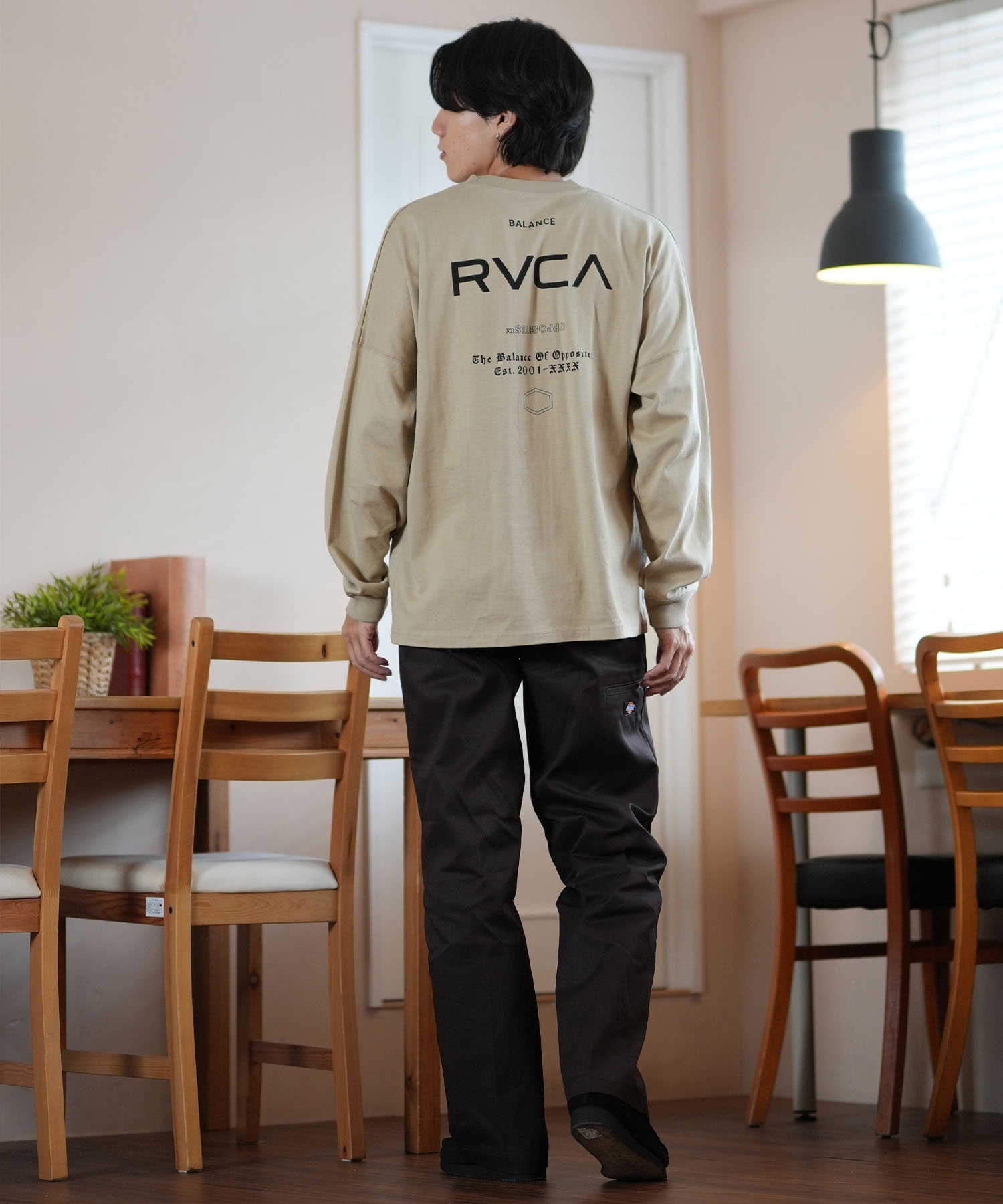 RVCA ルーカ 長袖 Tシャツ メンズ XXX LT バックプリント ルーズシルエット ムラサキスポーツ限定 BE042-P08(WHT-S)