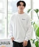 RVCA ルーカ 長袖 Tシャツ メンズ ロンT バックプリント チェッカー柄 ルーズシルエット BE042-060(BLK-S)