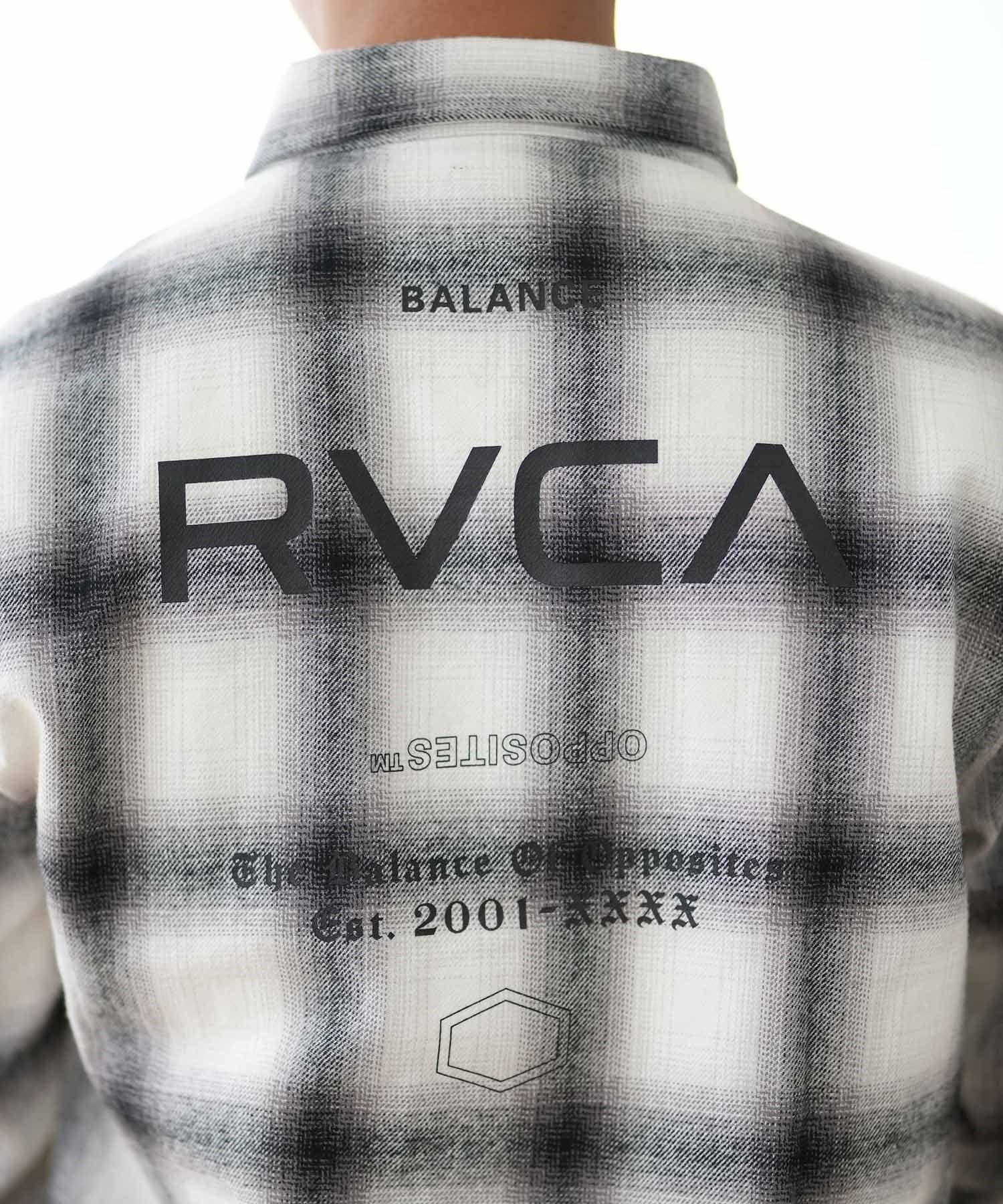 RVCA ルーカ 長袖 シャツ メンズ チェック ルーズシルエット XXXX SHIRTS ムラサキスポーツ限定 BE042-P12(BLU-S)