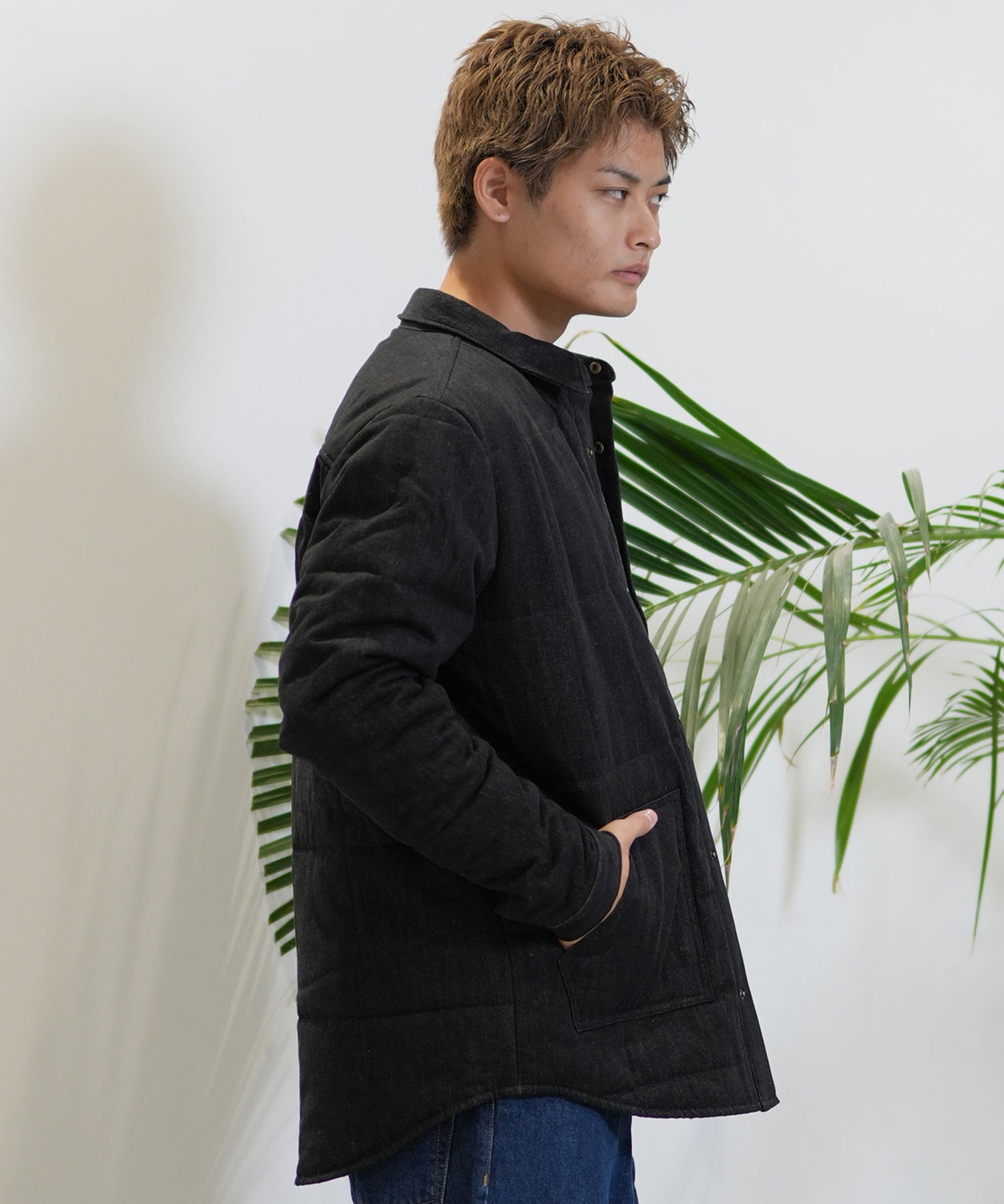 RVCA ルーカ アウター メンズ シャツジャケット 長袖シャツ デニムジャケット ルーズシルエット BE042-109(BLK-M)