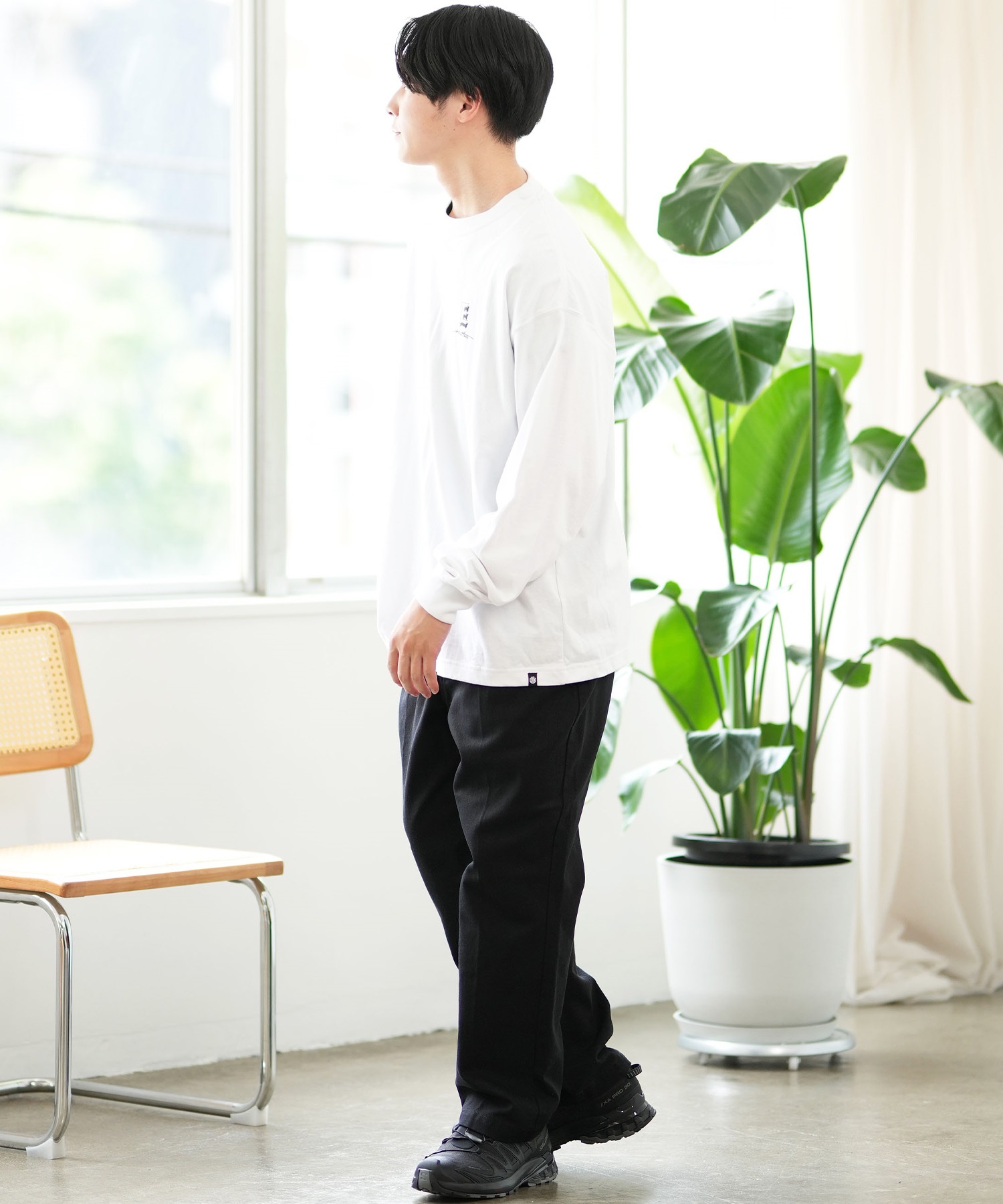 RVCA ルーカ ロングパンツ チノパン メンズ センタープリーツ テーパード 無地 BE042-723(BLK-S)