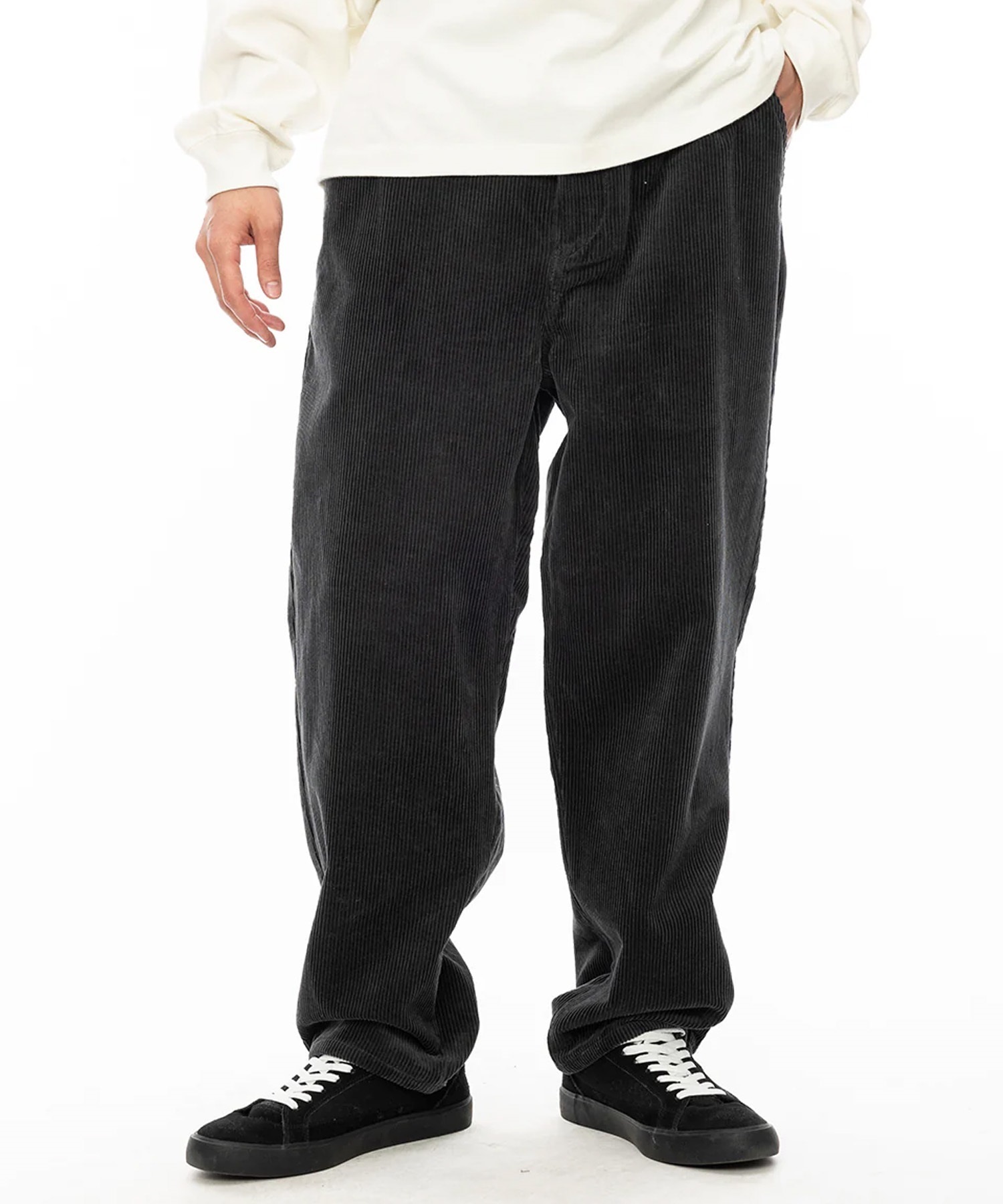 RVCA ルーカ ロングパンツ デニム メンズ 24 7 ジャムパンツ ロンパン ハーフウエストゴム ルーズシルエット BE042-722(BLK-S)