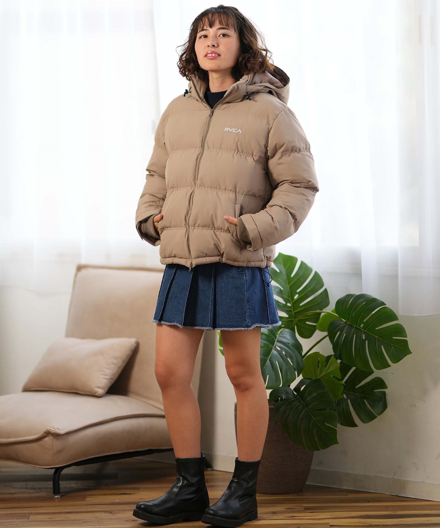 RVCA ルーカ 中綿 ジャケット レディース アウター ロゴ 撥水 BALANCE PUFFER HD JKT BE044-760(BES0-M)