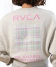 RVCA ルーカ トレーナー レディース クロップド丈 バックプリント スウェット チェック柄 ムラサキスポーツ限定 BE044-P02(GRY-S)