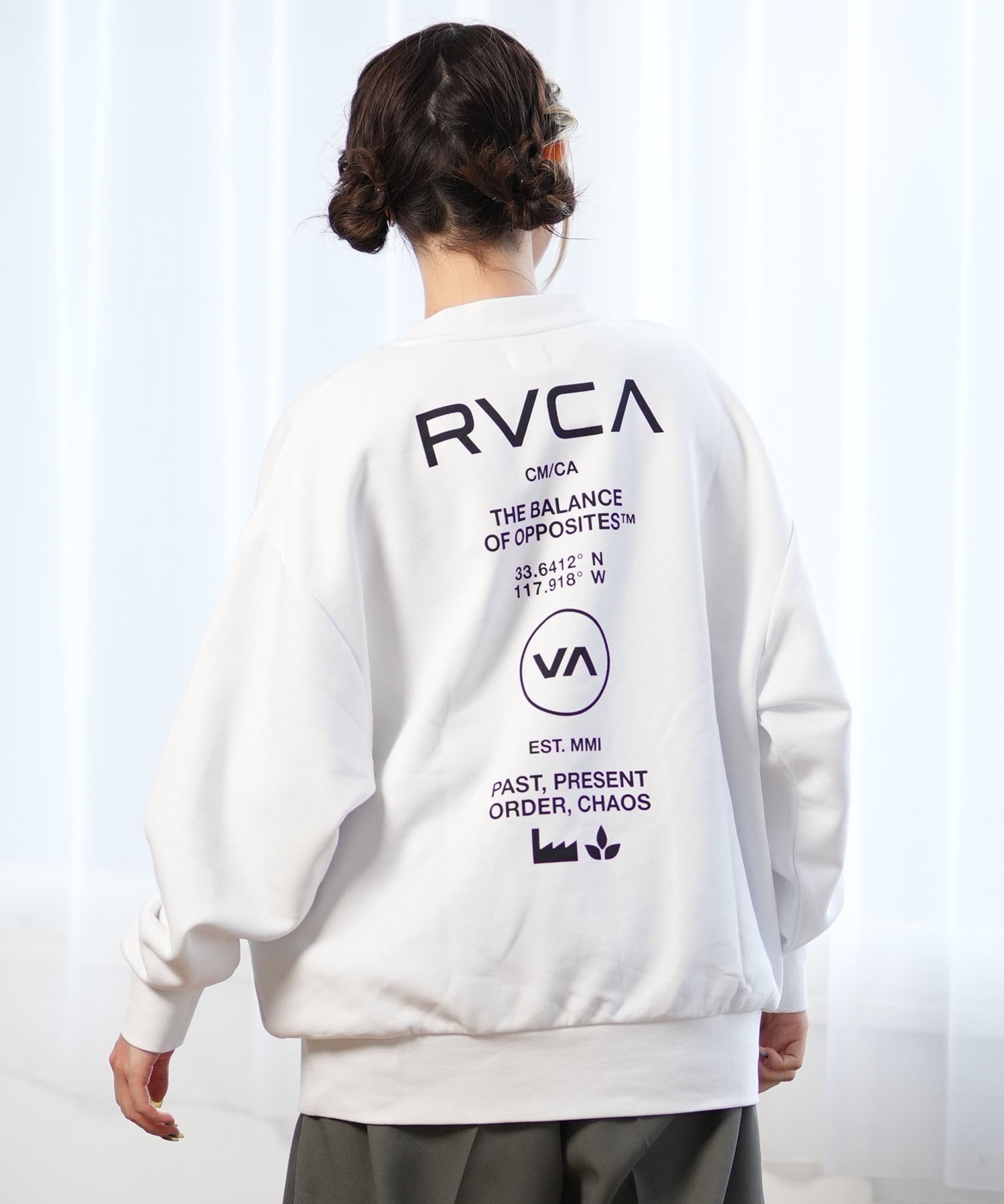 RVCA ルーカ トレーナー レディース バックプリント スウェット ムラサキスポーツ限定 BE044-P01(GRY-S)