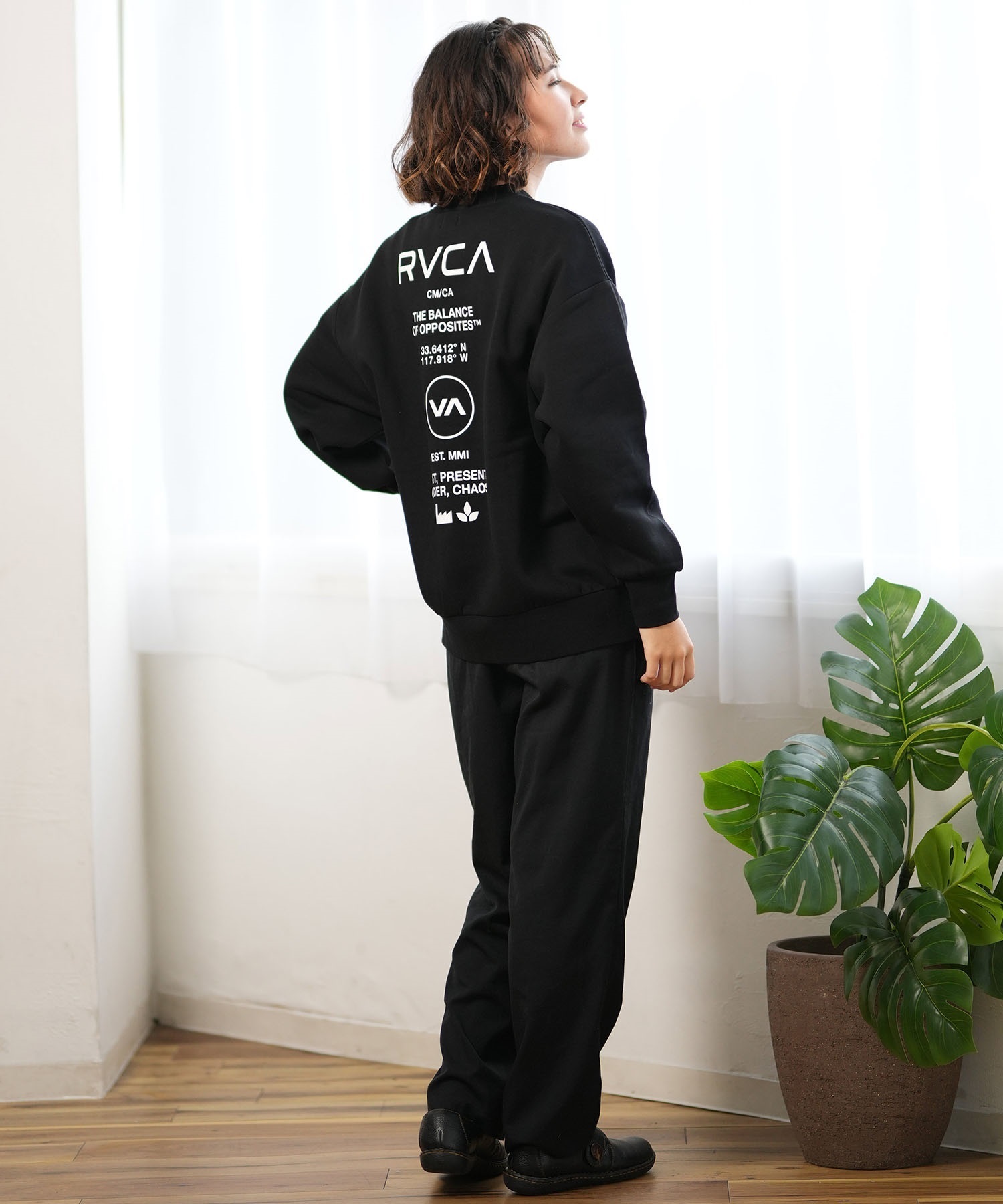 RVCA ルーカ トレーナー レディース バックプリント スウェット ムラサキスポーツ限定 BE044-P01(GRY-S)