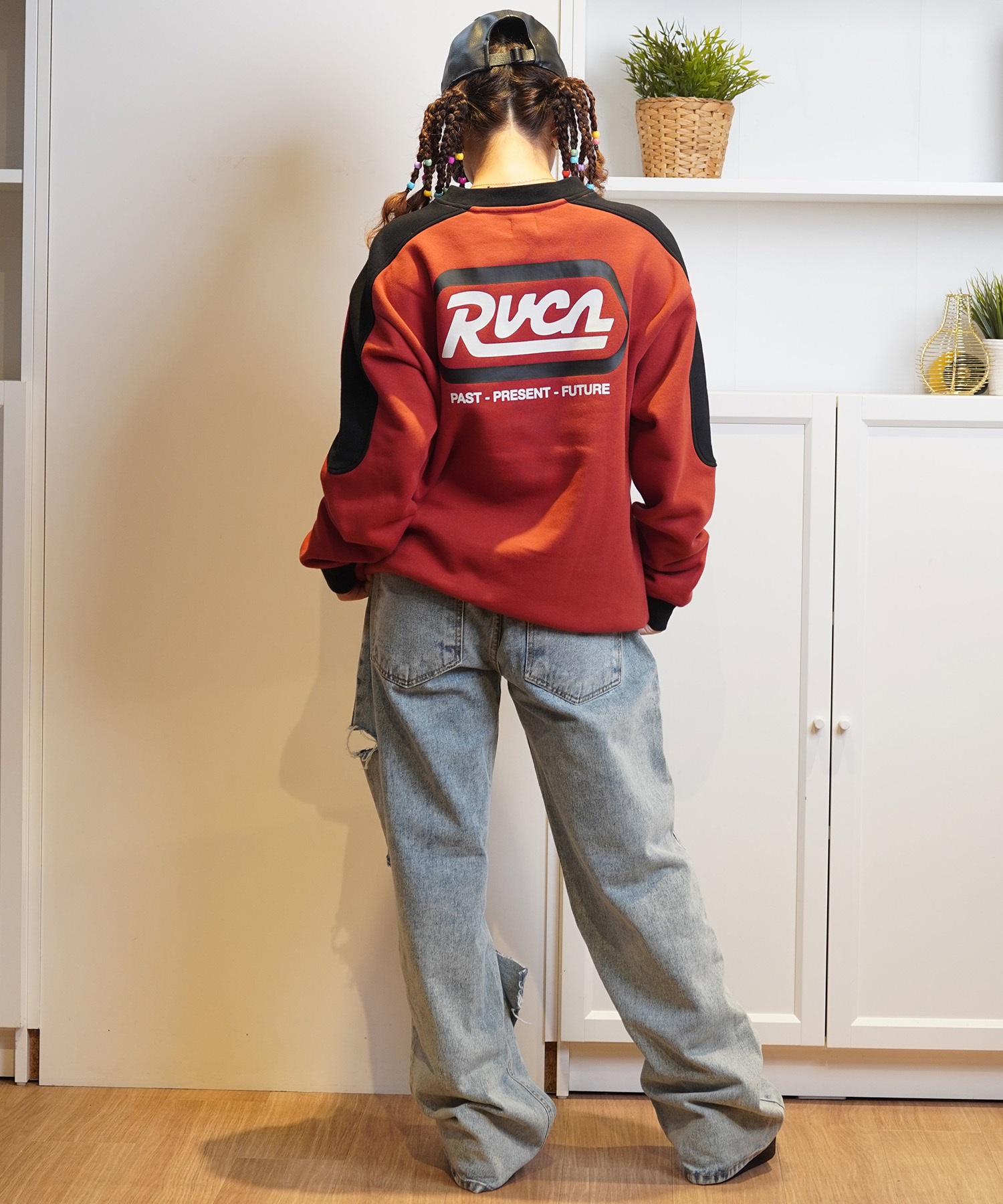 RVCA ルーカ トレーナー レディース クルーネック スウェット バックプリント 裏起毛 BE044-005(RQS0-S)