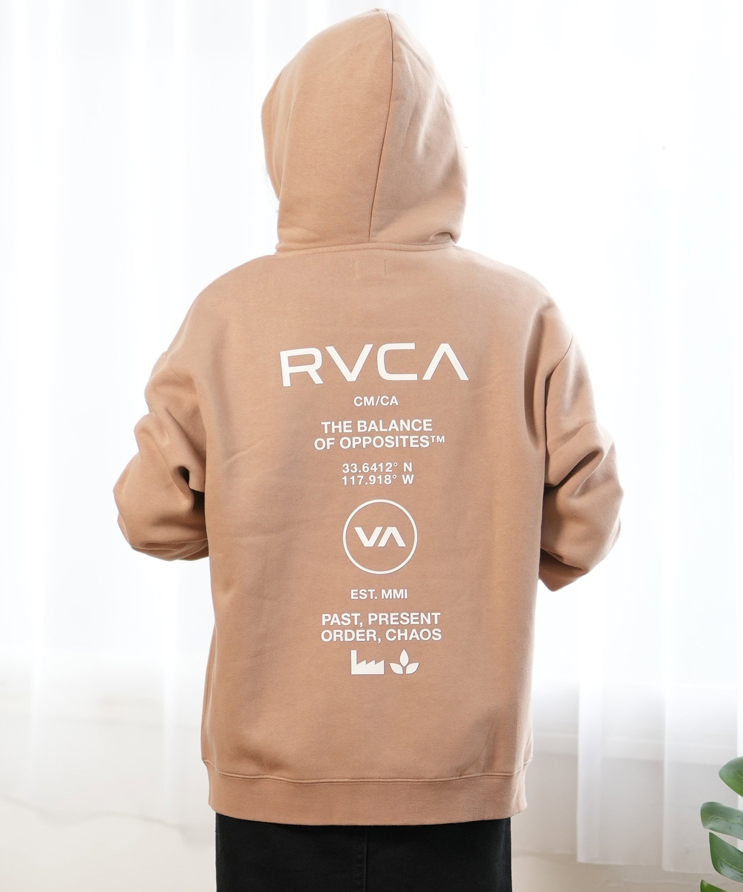 RVCA ルーカ パーカー ジップアップ レディース スウェット フーディー バックプリント 裏起毛 BE044-P03 ムラサキスポーツ限定(CKA0-M)