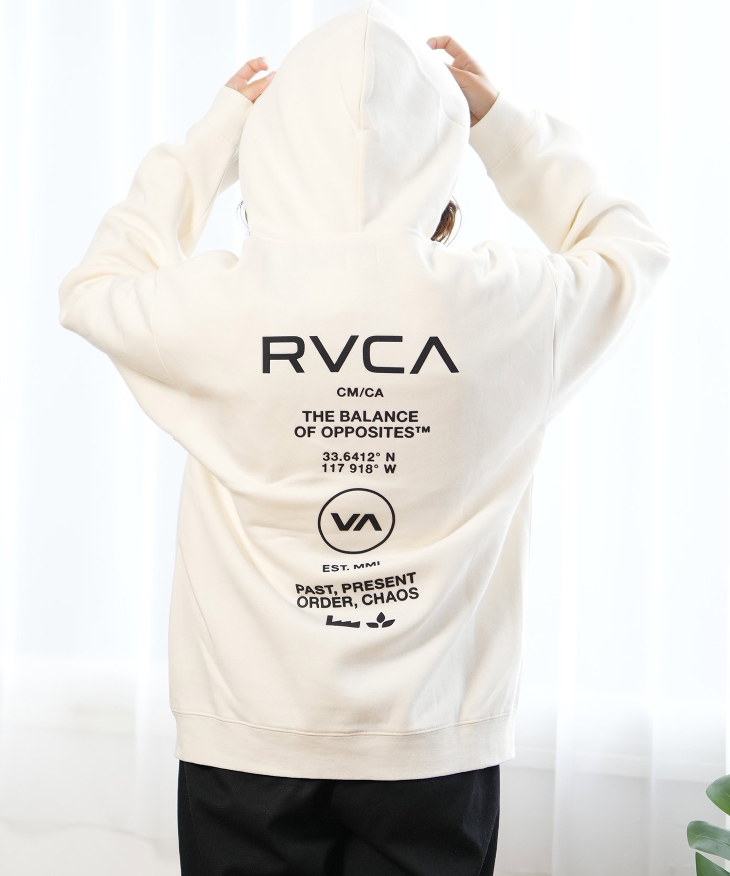 RVCA ルーカ パーカー ジップアップ レディース スウェット フーディー バックプリント 裏起毛 BE044-P03 ムラサキスポーツ限定(CKA0-M)