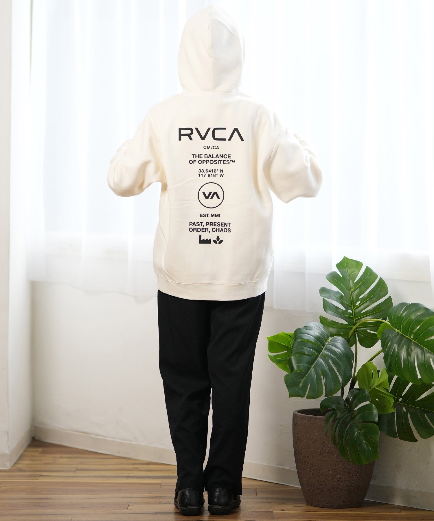 RVCA ルーカ パーカー ジップアップ レディース スウェット フーディー バックプリント 裏起毛 BE044-P03 ムラサキスポーツ限定(CKA0-M)