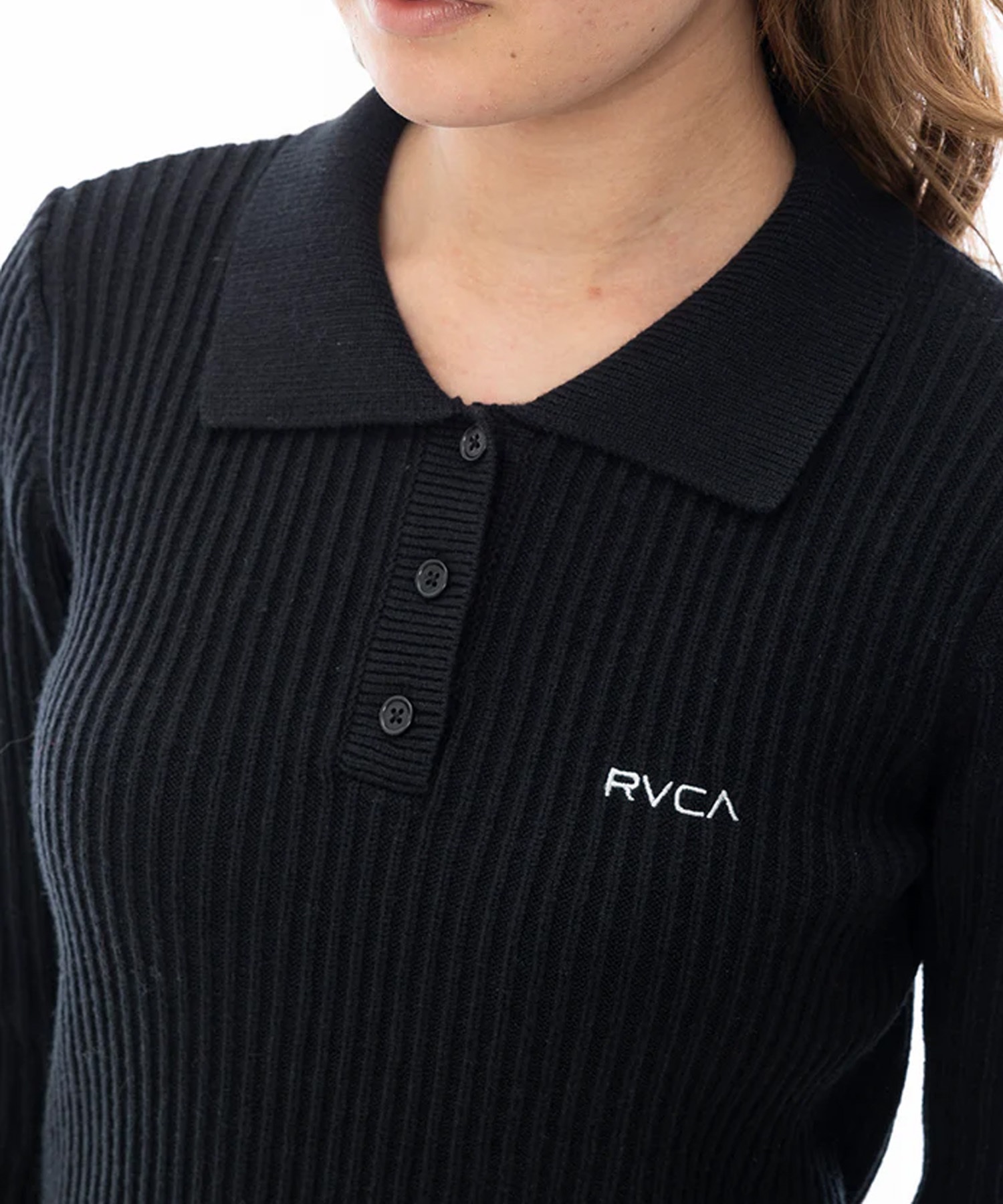 RVCA ルーカ ワンピース レディース 襟付き ニットワンピ スリット BE044-353(WDR0-M)