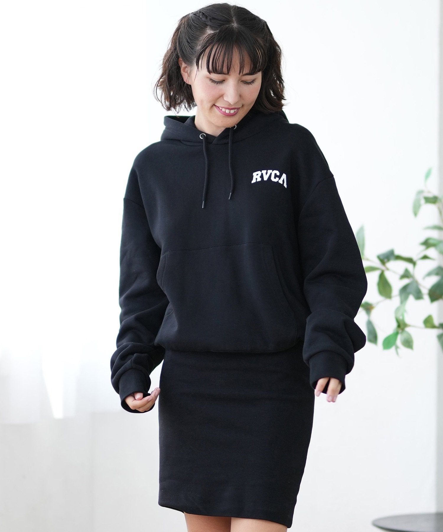 RVCA ルーカ ワンピース レディース パーカーワンピ スウェット バックプリント BE044-351(WDR0-S)