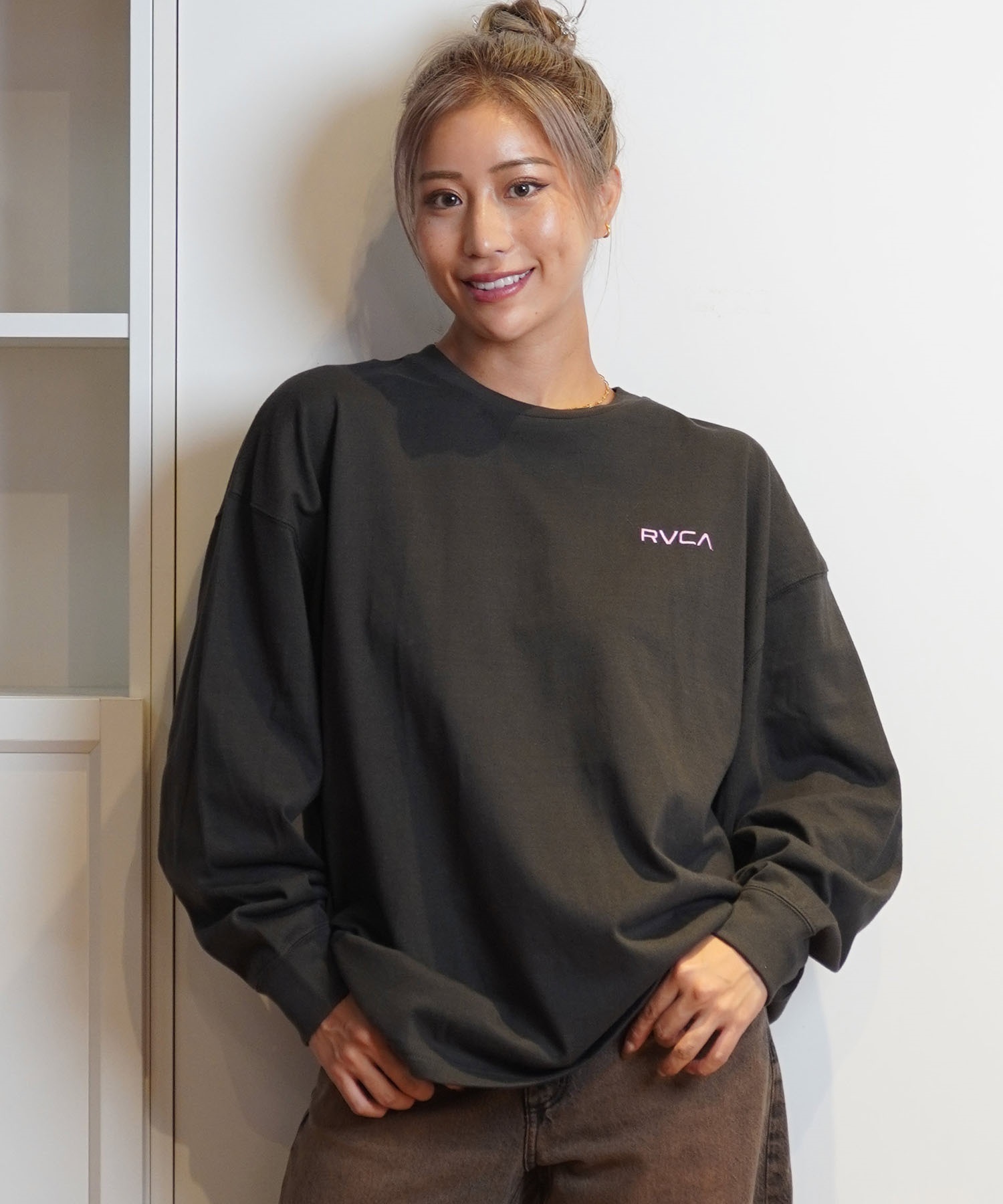 RVCA ルーカ 長袖 Tシャツ レディース バックプリント ロンT ムラサキスポーツ限定 BE044-P50(RSE-S)