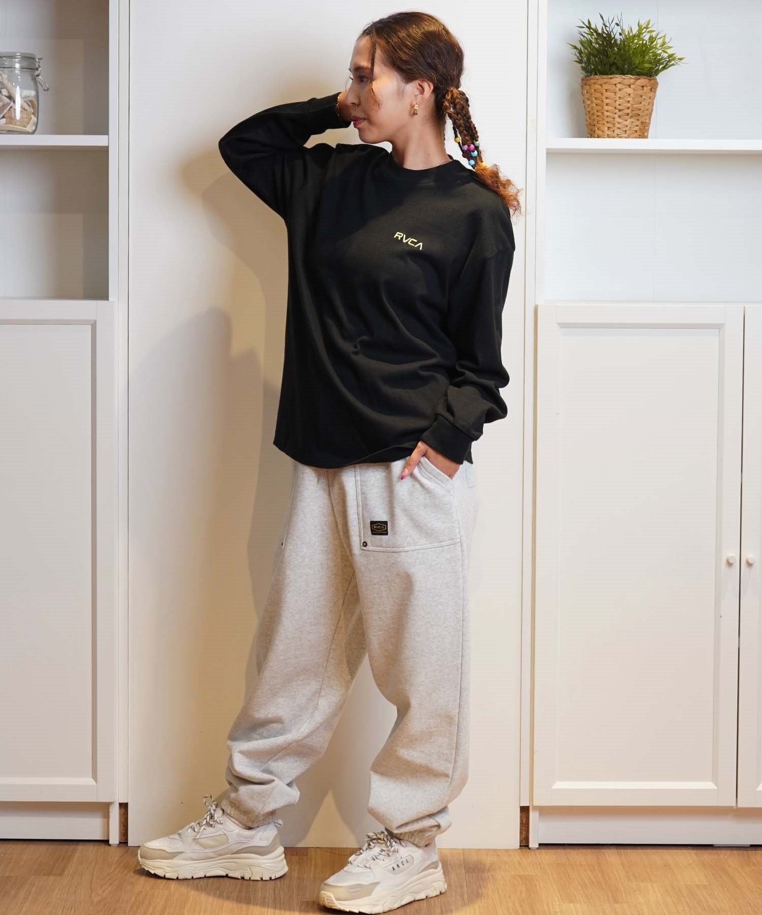 RVCA ルーカ スウェットパンツ レディース ロングパンツ セットアップ対応 RECESSION SWEATPANTS BE044-717(GRY-S)