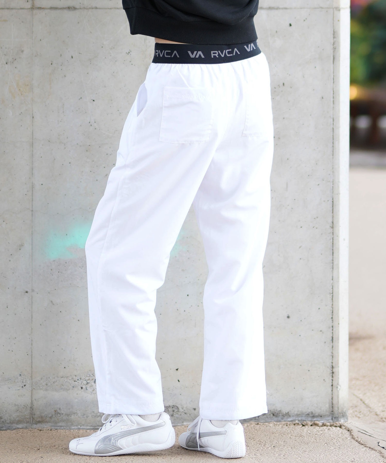 RVCA ルーカ ロングパンツ レディース イージーパンツ ロゴ セットアップ対応 VA JACQUARD BAND EASY PANTS BE044-715(WHT-S)