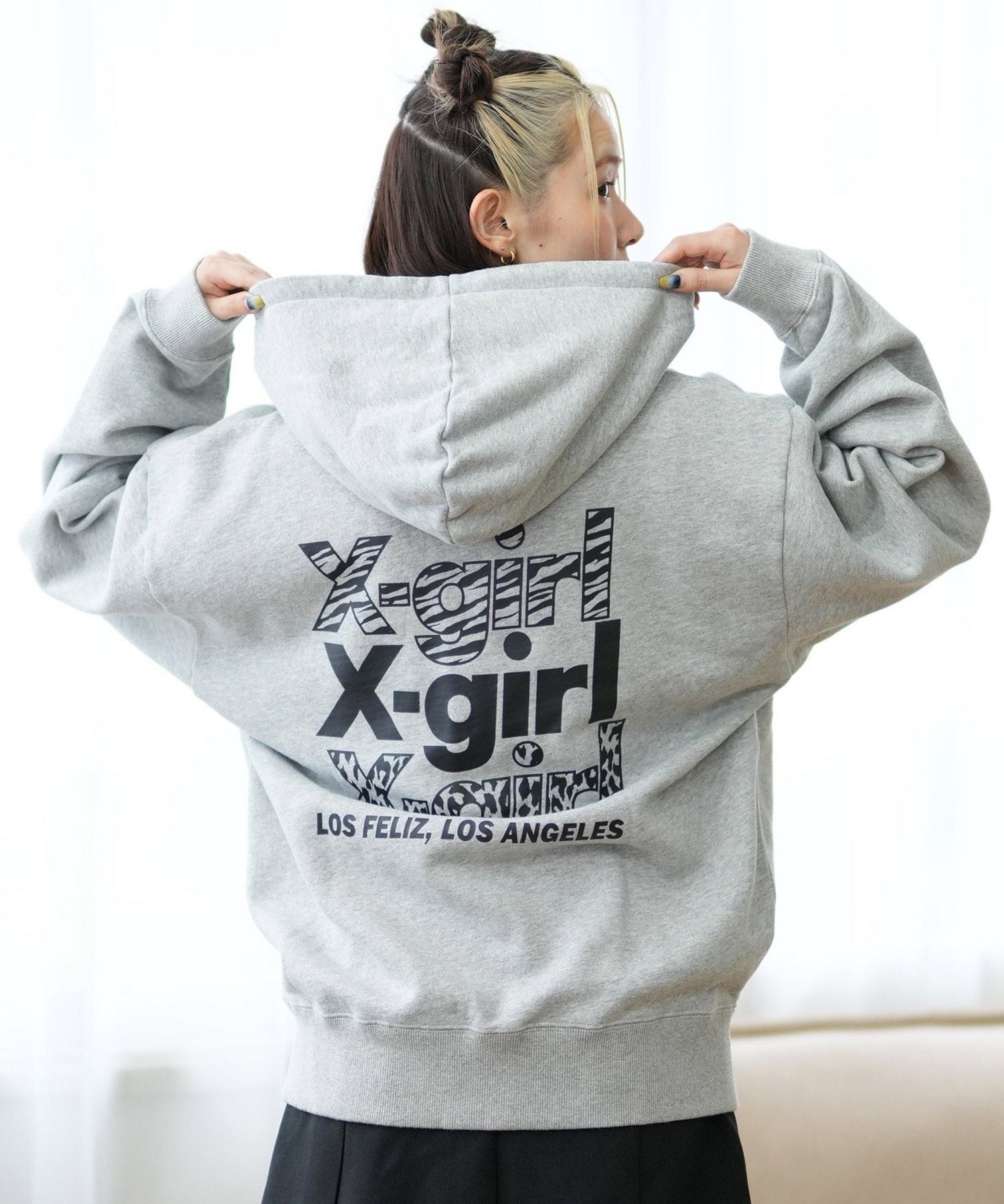 X-girl エックスガール パーカー ジップアップ レディース ロゴ バックプリント 裏毛 105243012025 ムラサキスポーツ限定 パーカー｜ムラサキスポーツオンラインストア  通販