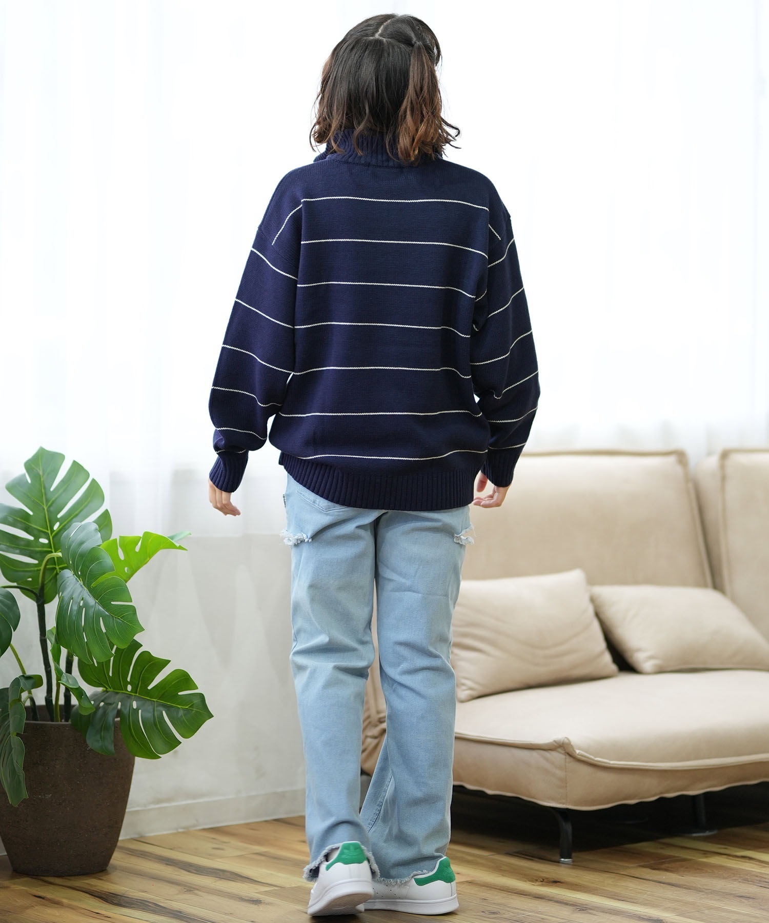 BEVERY HILLS P.C ビバリーヒルズポロクラブ セーター レディース ハーフジップ ニット ワンポイント 4422-5751(28IV-L)