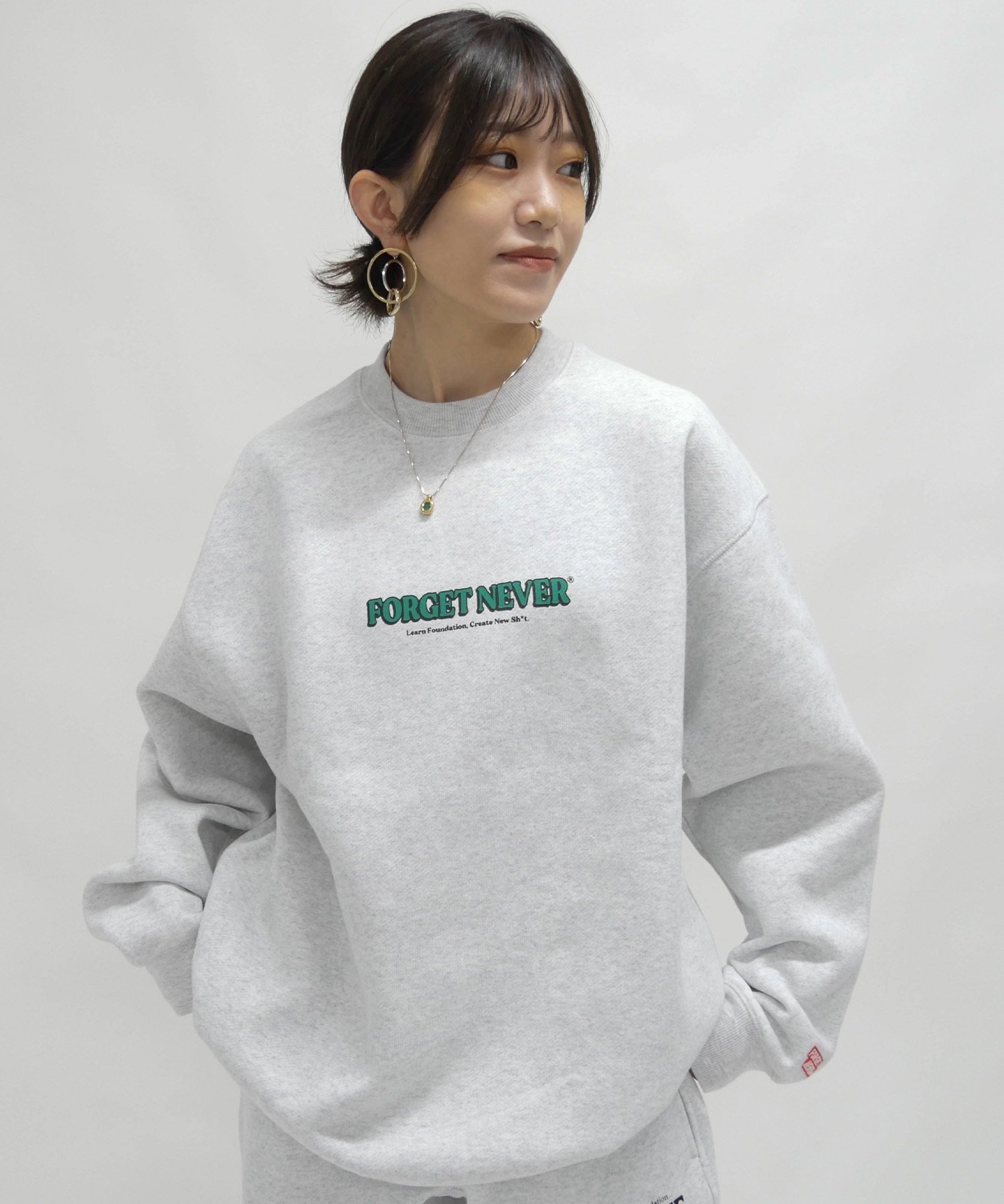 FORGET NEVER フォーゲットネバー メンズ トレーナー スウェット 244OO1TR089FN ムラサキスポーツ限定(WHT-M)