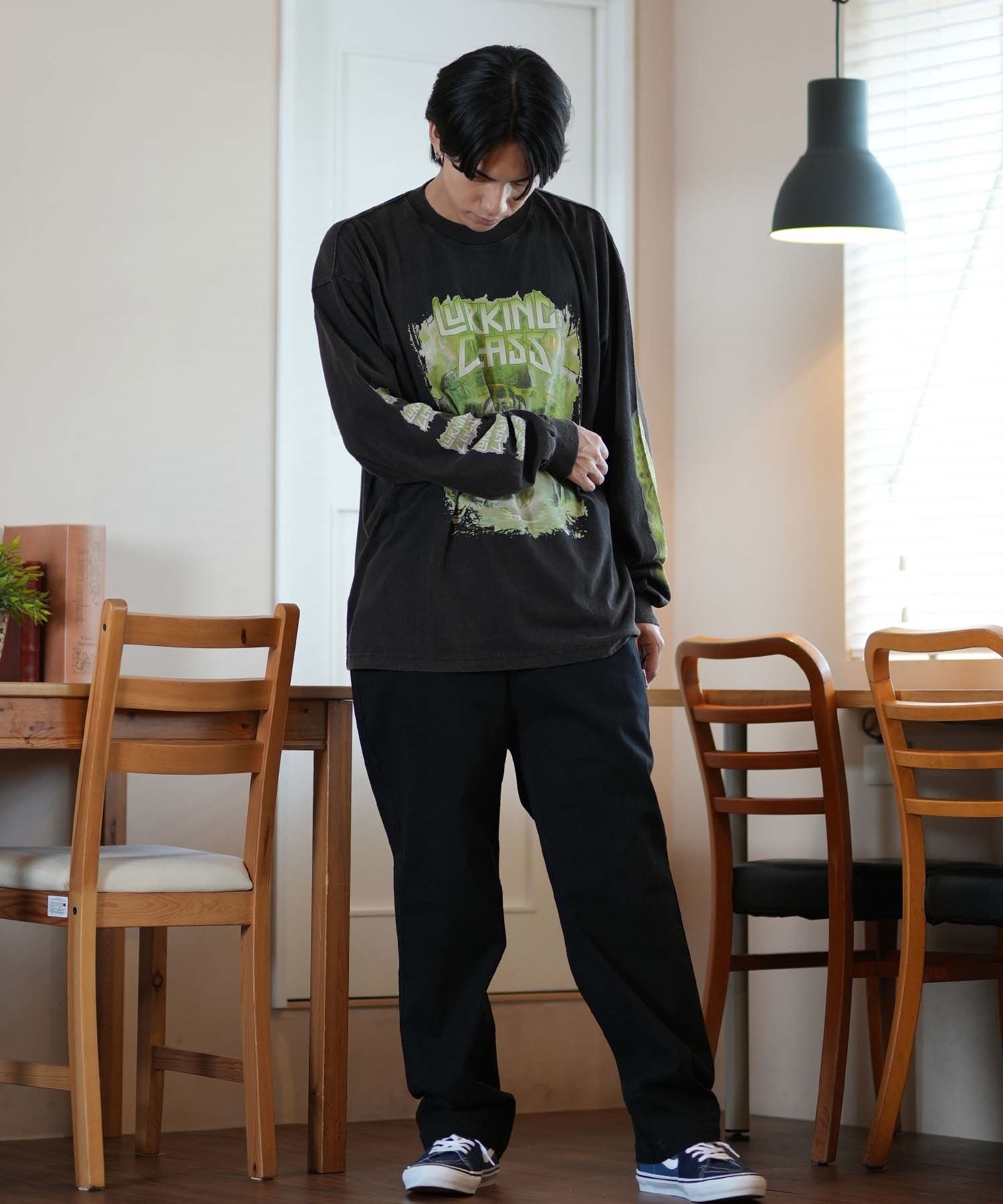 LURKING CLASS ラーキングクラス 長袖 Tシャツ メンズ ロンT フロントプリント ムラサキスポーツ限定 ST24FTM05(BKAD-M)