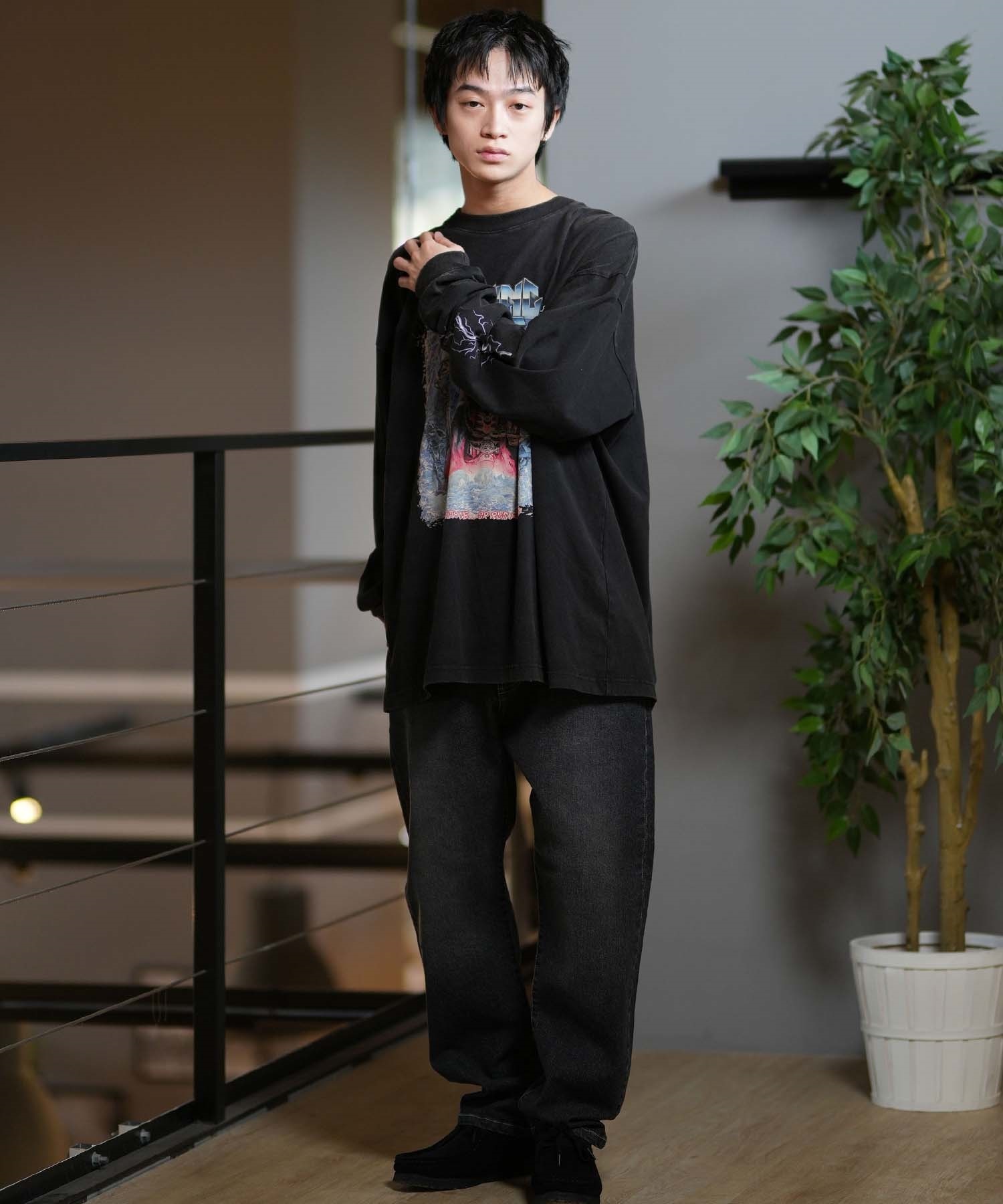 LURKING CLASS ラーキングクラス 長袖 Tシャツ メンズ ロンT フロントプリント ムラサキスポーツ限定 ST24FTM04(BKAD-M)