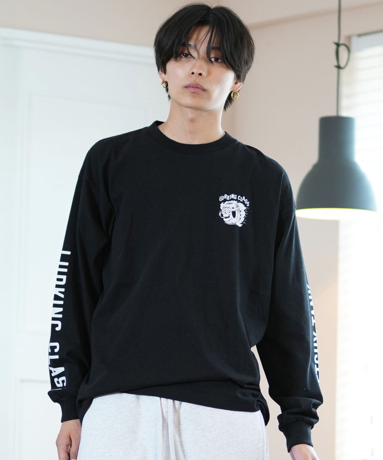 LURKING CLASS ラーキングクラス 長袖 Tシャツ メンズ ロンT バックプリント ST24FTM03 ムラサキスポーツ限定(WHITE-M)