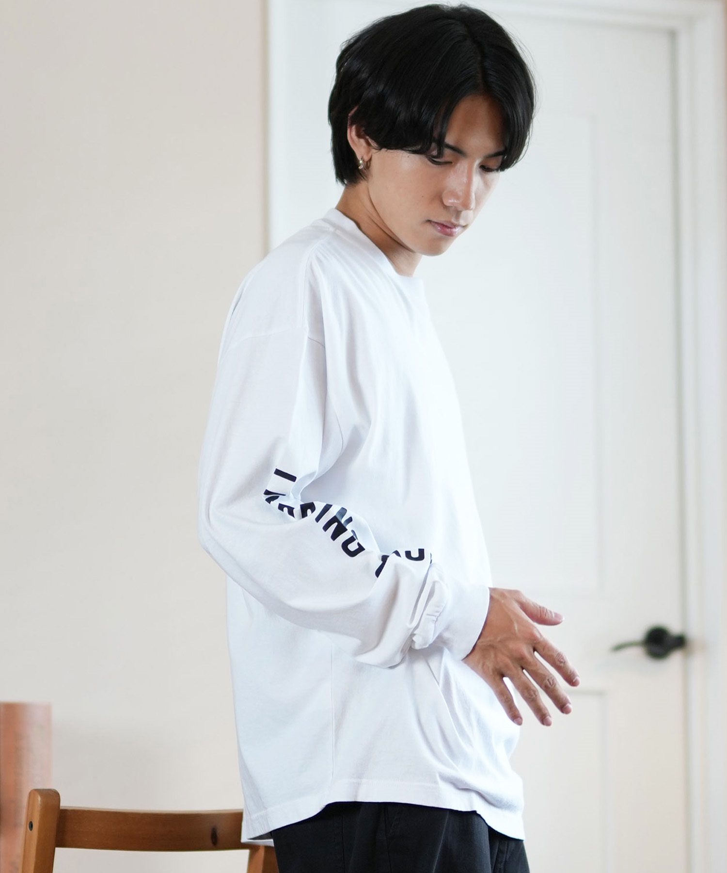 LURKING CLASS ラーキングクラス 長袖 Tシャツ メンズ ロンT バックプリント ST24FTM03 ムラサキスポーツ限定(WHITE-M)