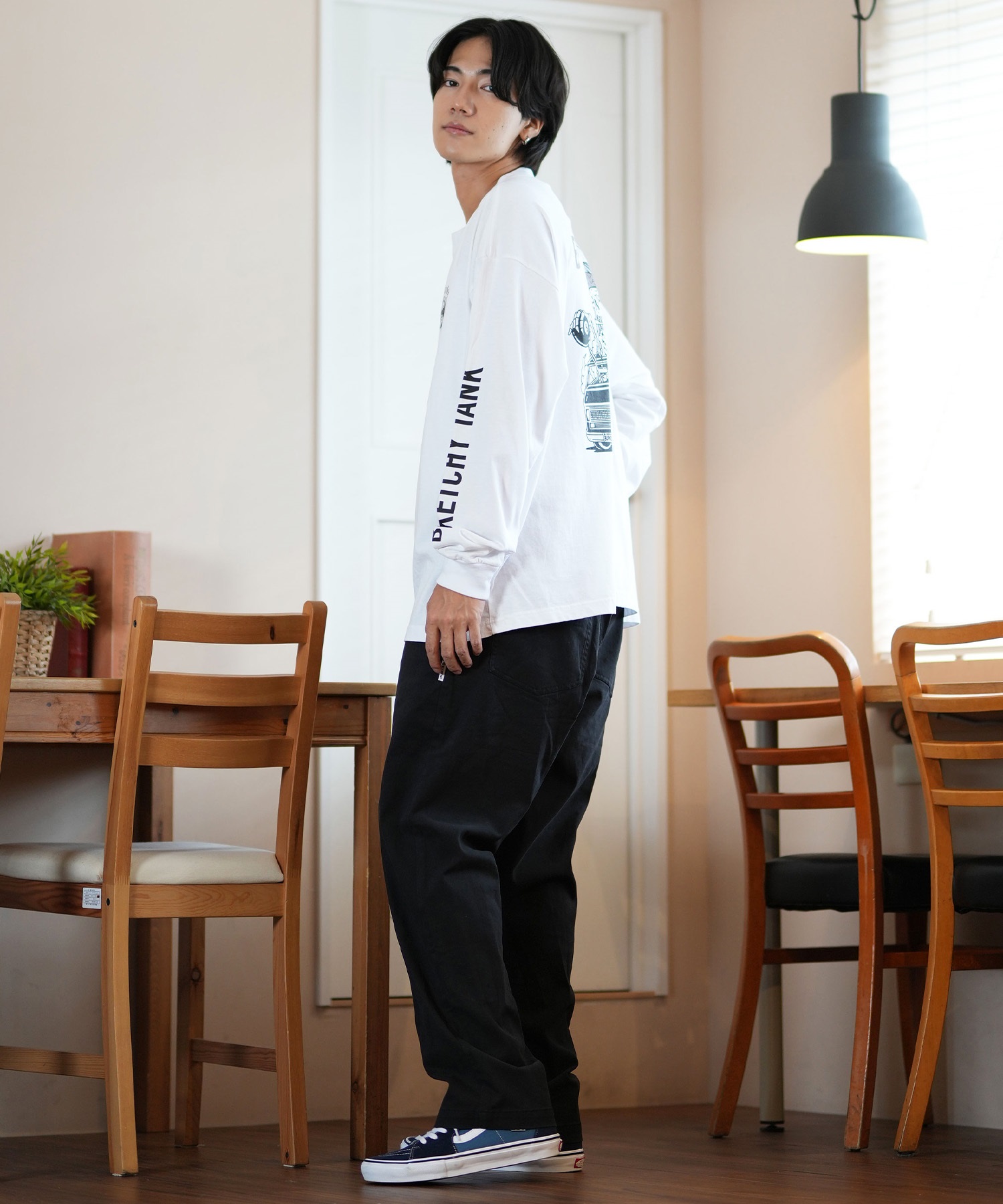 LURKING CLASS ラーキングクラス 長袖 Tシャツ メンズ ロンT バックプリント ST24FTM03 ムラサキスポーツ限定(WHITE-M)