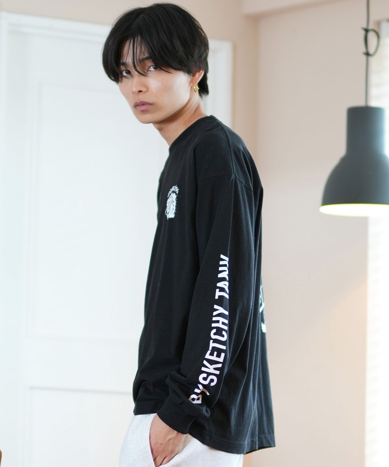 LURKING CLASS ラーキングクラス 長袖 Tシャツ メンズ ロンT バックプリント ST24FTM03 ムラサキスポーツ限定(WHITE-M)