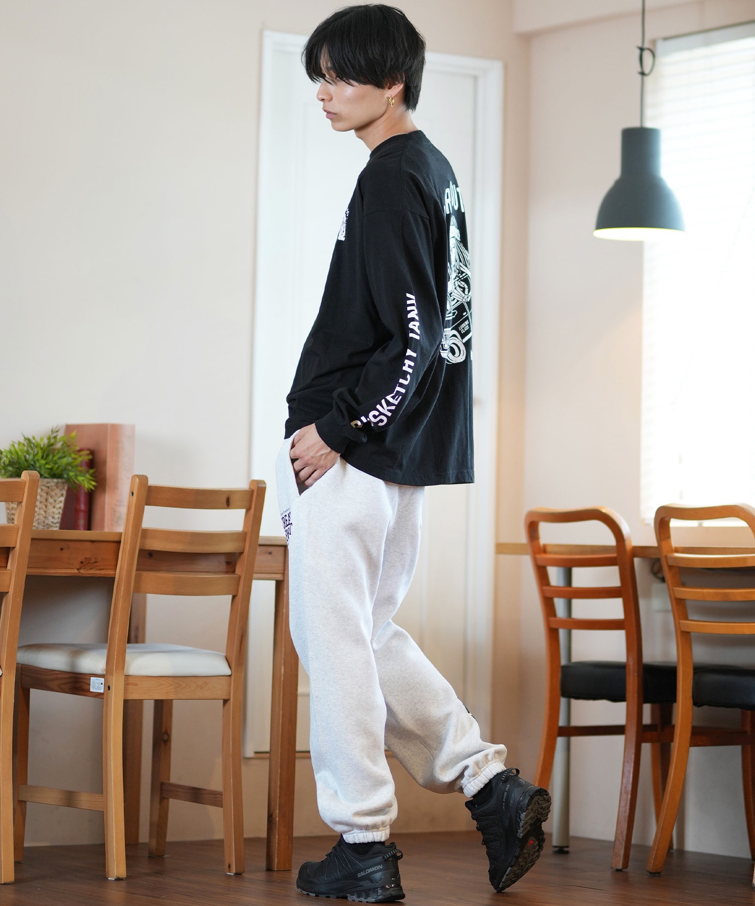 LURKING CLASS ラーキングクラス 長袖 Tシャツ メンズ ロンT バックプリント ST24FTM03 ムラサキスポーツ限定(WHITE-M)