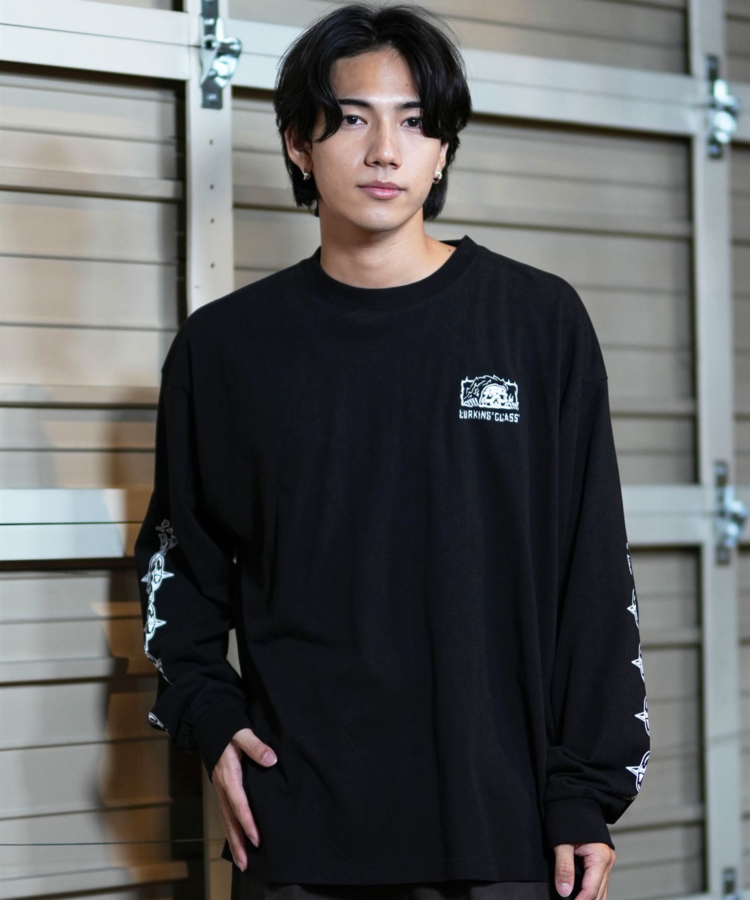 LURKING CLASS ラーキングクラス 長袖 Tシャツ メンズ ロンT バックプリント ST24FTM02 ムラサキスポーツ限定(WHITE-M)