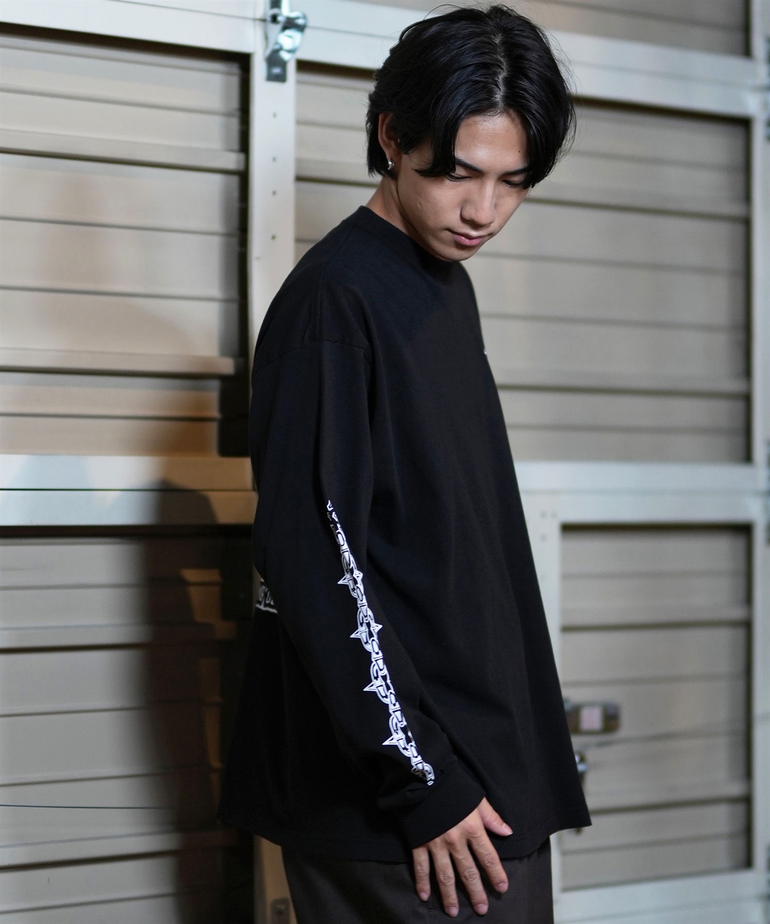 LURKING CLASS ラーキングクラス 長袖 Tシャツ メンズ ロンT バックプリント ST24FTM02 ムラサキスポーツ限定(WHITE-M)