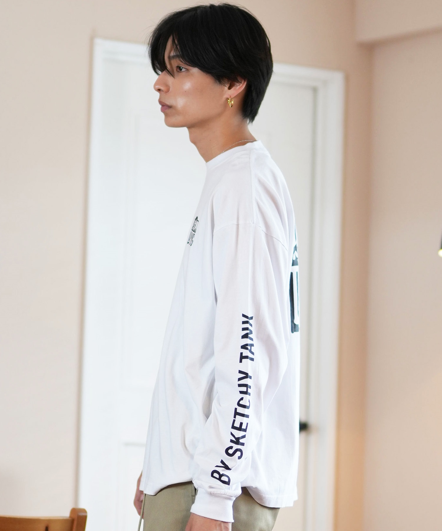 LURKING CLASS ラーキングクラス 長袖 Tシャツ メンズ ロンT バックプリント ST24FTM01 ムラサキスポーツ限定(WHITE-M)