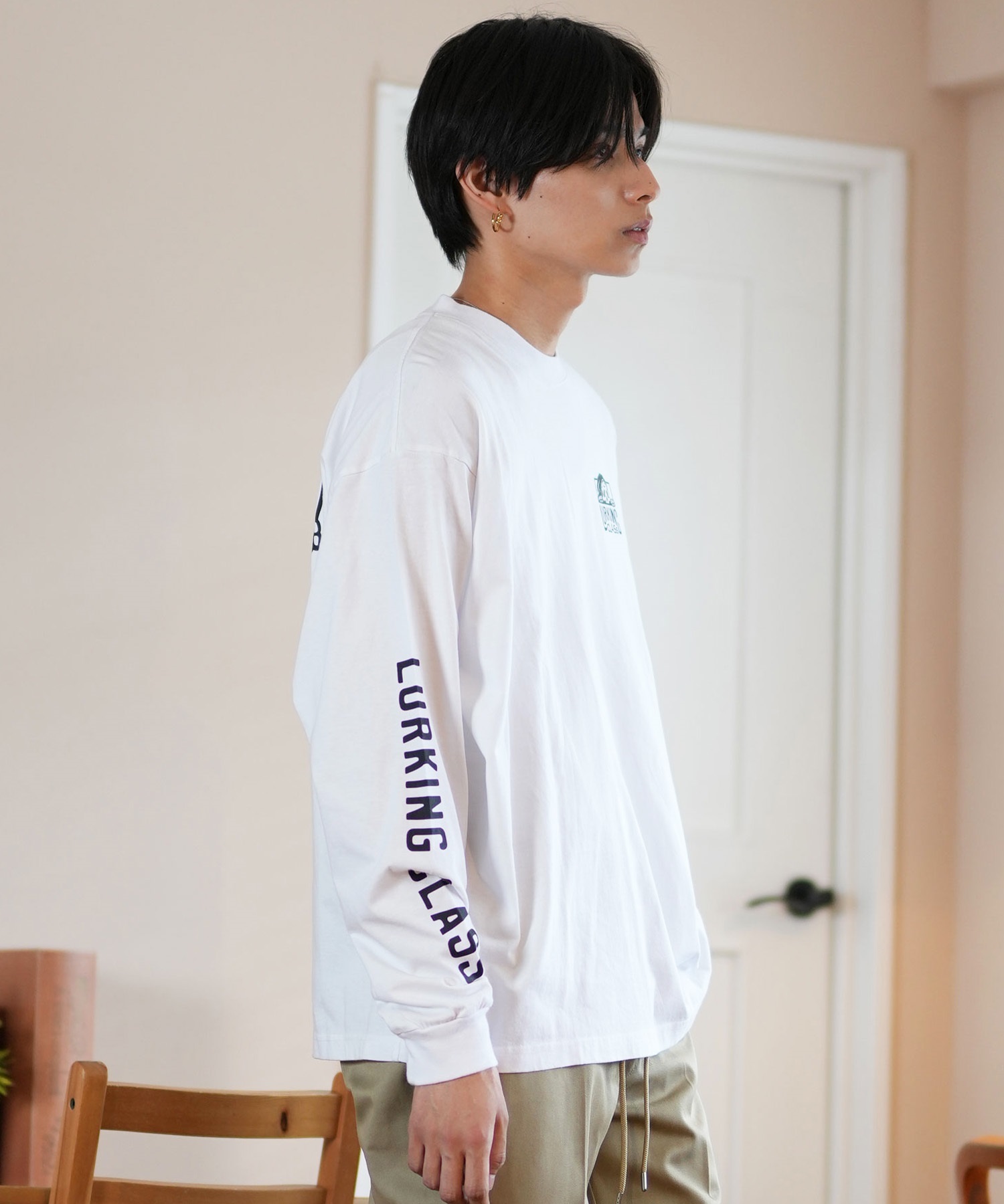 LURKING CLASS ラーキングクラス 長袖 Tシャツ メンズ ロンT バックプリント ST24FTM01 ムラサキスポーツ限定(WHITE-M)