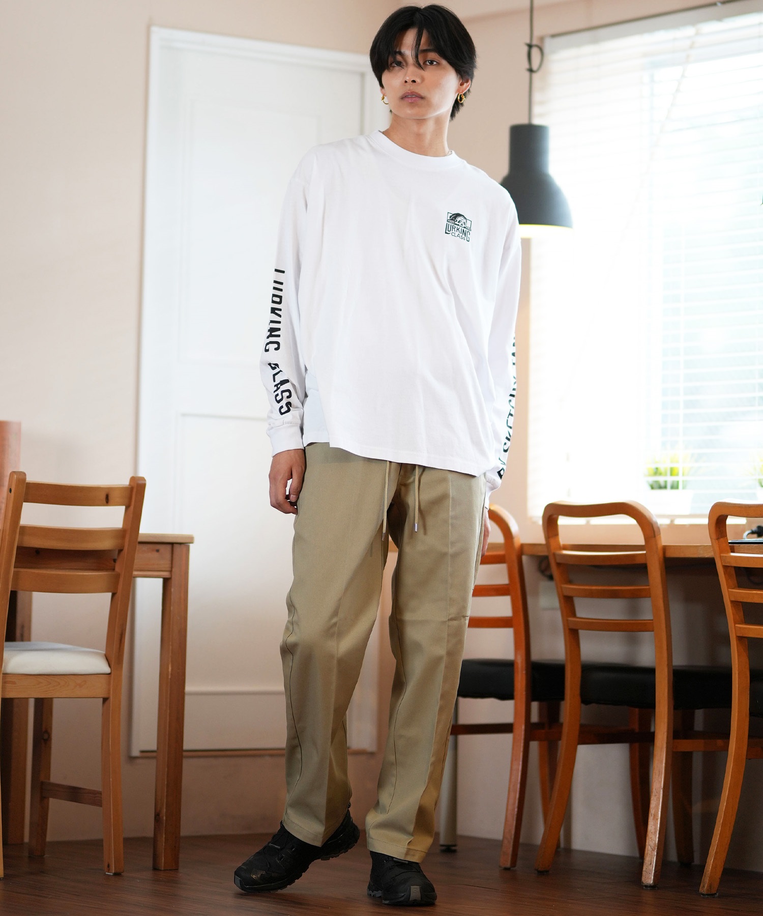 LURKING CLASS ラーキングクラス 長袖 Tシャツ メンズ ロンT バックプリント ST24FTM01 ムラサキスポーツ限定(WHITE-M)