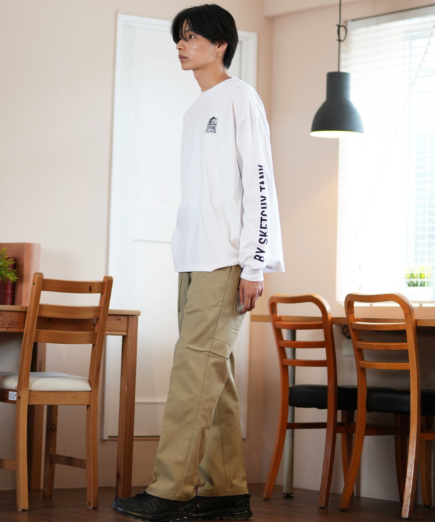 LURKING CLASS ラーキングクラス 長袖 Tシャツ メンズ ロンT バックプリント ST24FTM01 ムラサキスポーツ限定(WHITE-M)