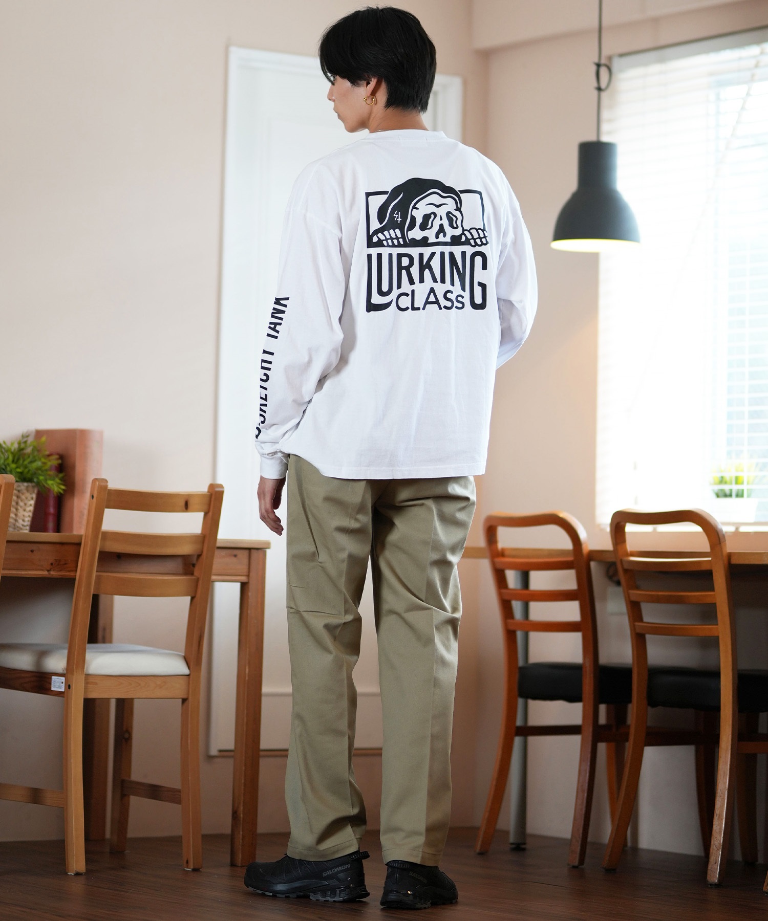 LURKING CLASS ラーキングクラス 長袖 Tシャツ メンズ ロンT バックプリント ST24FTM01 ムラサキスポーツ限定(WHITE-M)