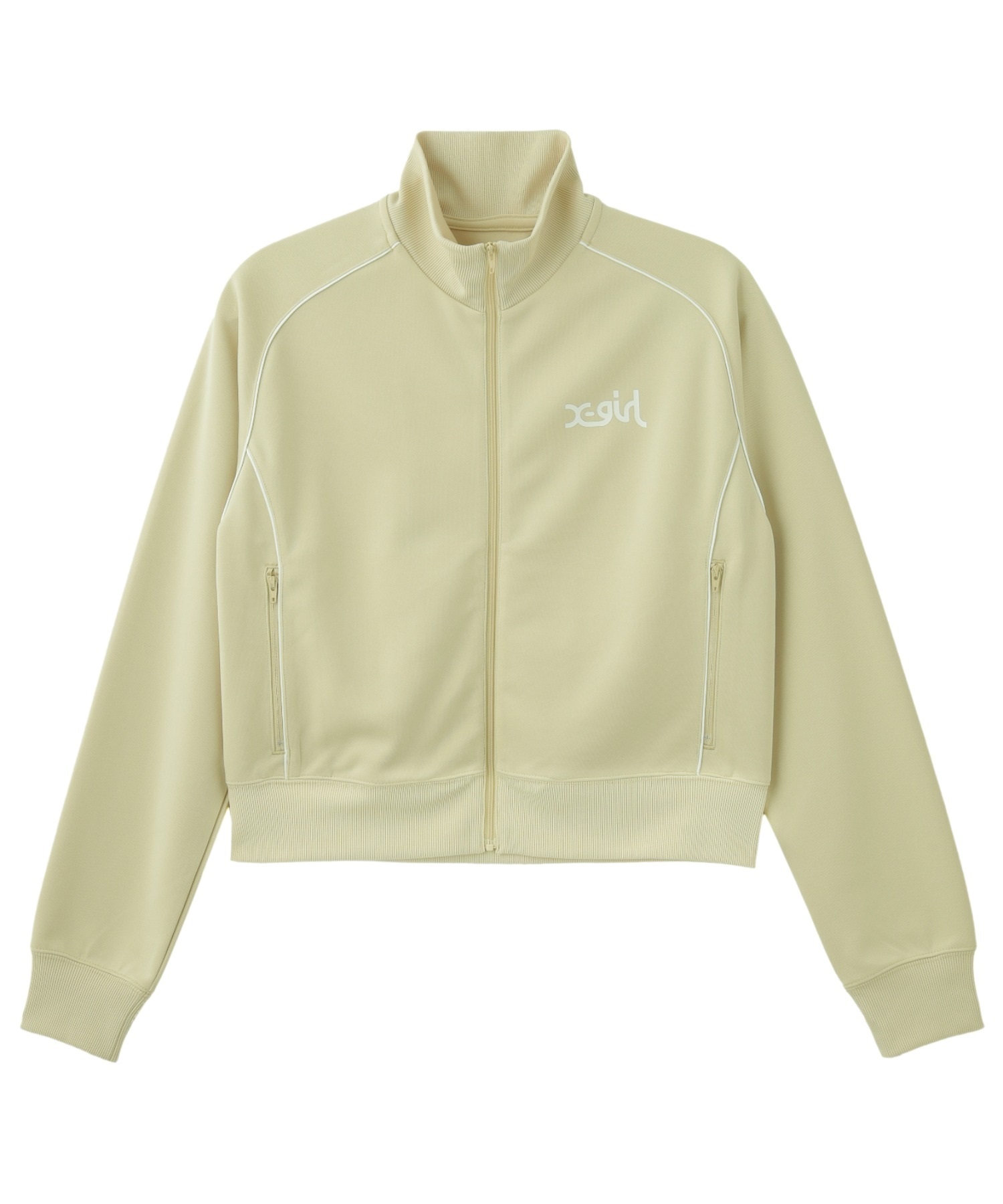 X-girl SPORTSエックスガールスポーツ アウター レディース トラックジャケット ショート丈 吸水速乾 UVカット SHORT TRACK JACKET 155251021004(LIME-M)