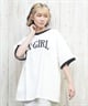 X-girl エックスガール 半袖 Tシャツ レディース リンガーシャツ フロントロゴ オーバーサイズ ARCH LOGO S S RINGER BIG TEE 105251011027(BLACK-S)