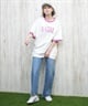 X-girl エックスガール 半袖 Tシャツ レディース リンガーシャツ フロントロゴ オーバーサイズ ARCH LOGO S S RINGER BIG TEE 105251011027(BLACK-S)