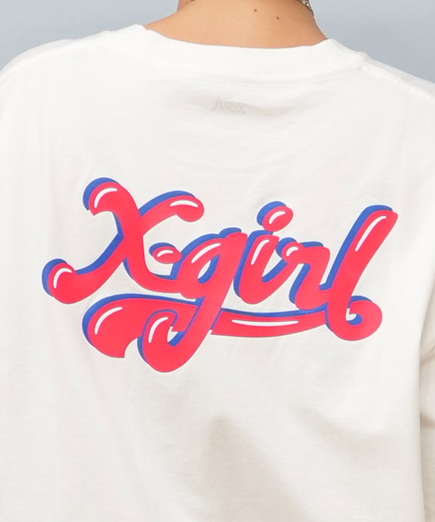 X-girl エックスガール 半袖 Tシャツ レディース バックプリント オーバーサイズ JELLY LOGO S S BIG TEE 105251011028(WHITE-S)