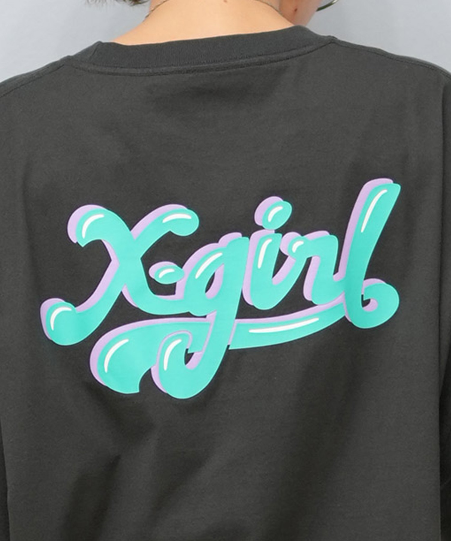 X-girl エックスガール 半袖 Tシャツ レディース バックプリント オーバーサイズ JELLY LOGO S S BIG TEE 105251011028(WHITE-S)