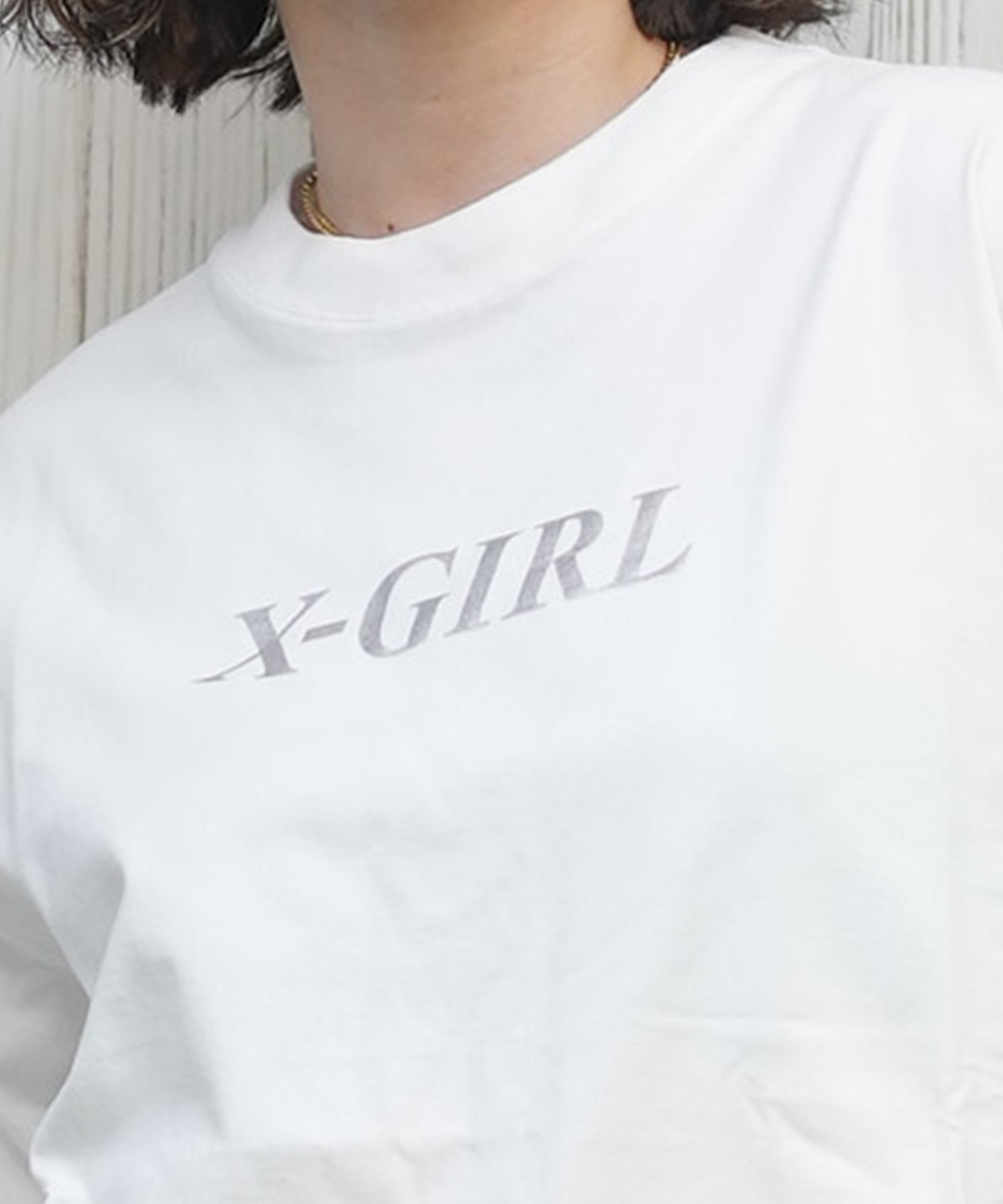 X-girl エックスガール 半袖 Tシャツ レディース バックプリント LEOPARD OVAL LOGO S S TEE 105251011029(WHITE-M)