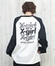 X-girl エックスガール 長袖 Tシャツ レディース ロンT ラグラン バックプリント オーバーサイズ ANML TRPL LG BB BIG TEE 105251011026(BLACK-S)