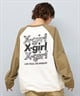 X-girl エックスガール 長袖 Tシャツ レディース ロンT ラグラン バックプリント オーバーサイズ ANML TRPL LG BB BIG TEE 105251011026(BLACK-S)