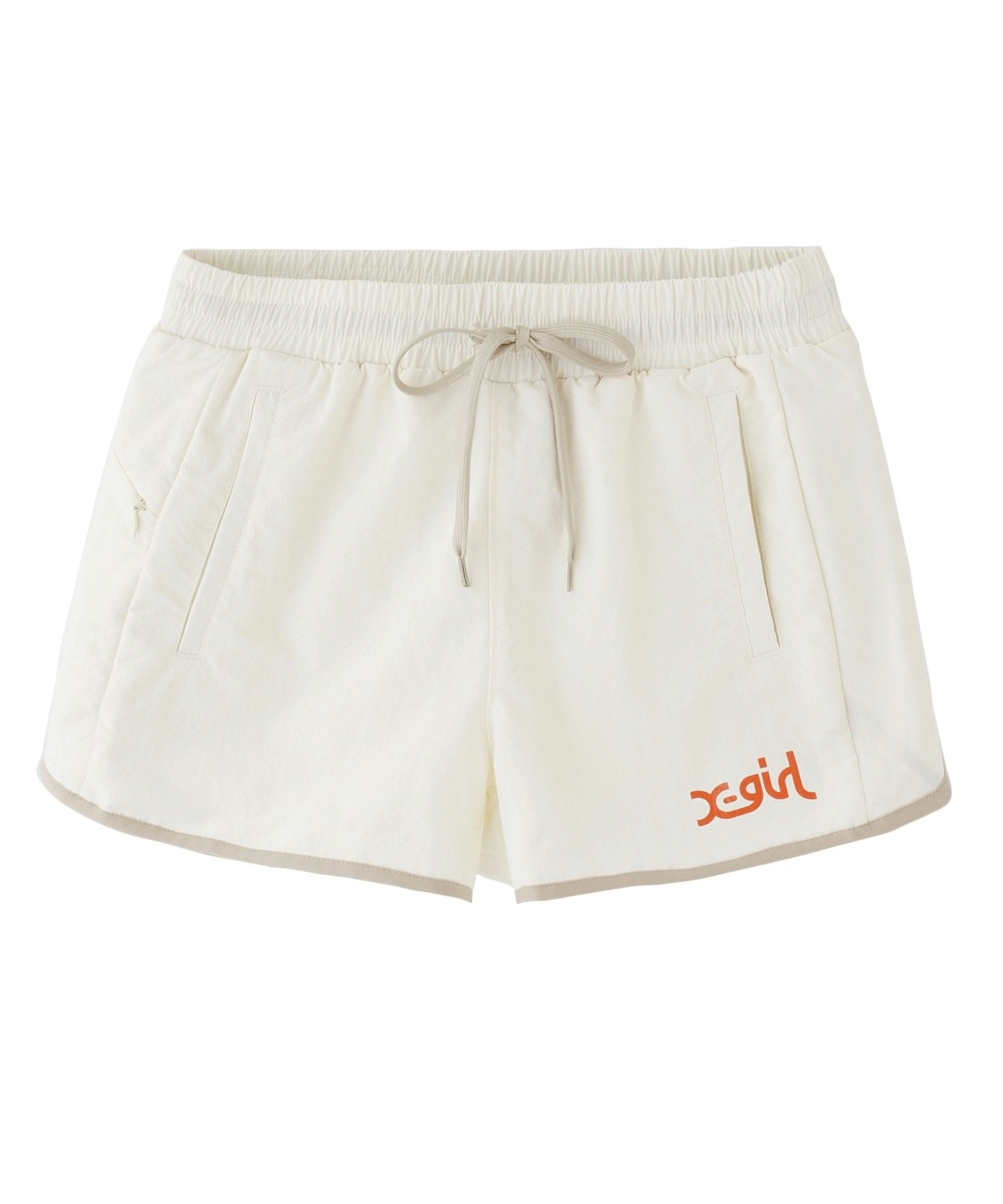 X-girl SPORTSエックスガールスポーツショートパンツ レディース ナイロンパンツ UVカット 撥水 防風 155251031002(WHITE-M)